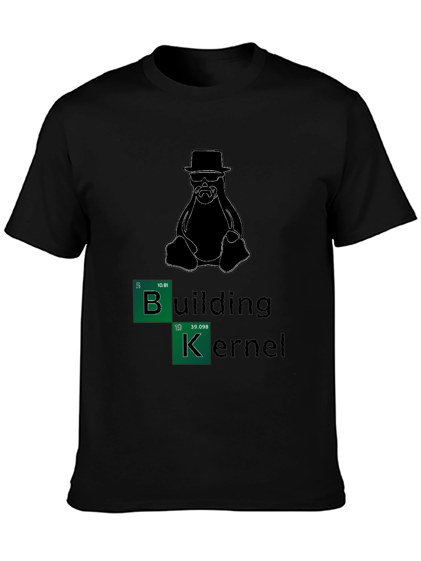 Black Building Kernel Breaking Bad Penguin T-Shirt view 3