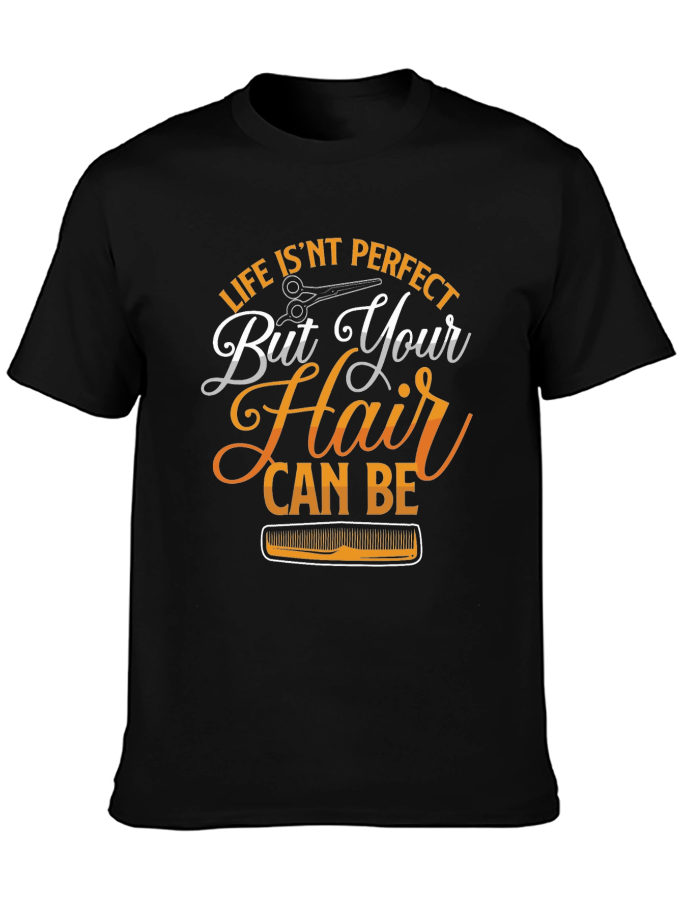 Black Life Isn't Perfect Hair Stylist T-Shirt view 3