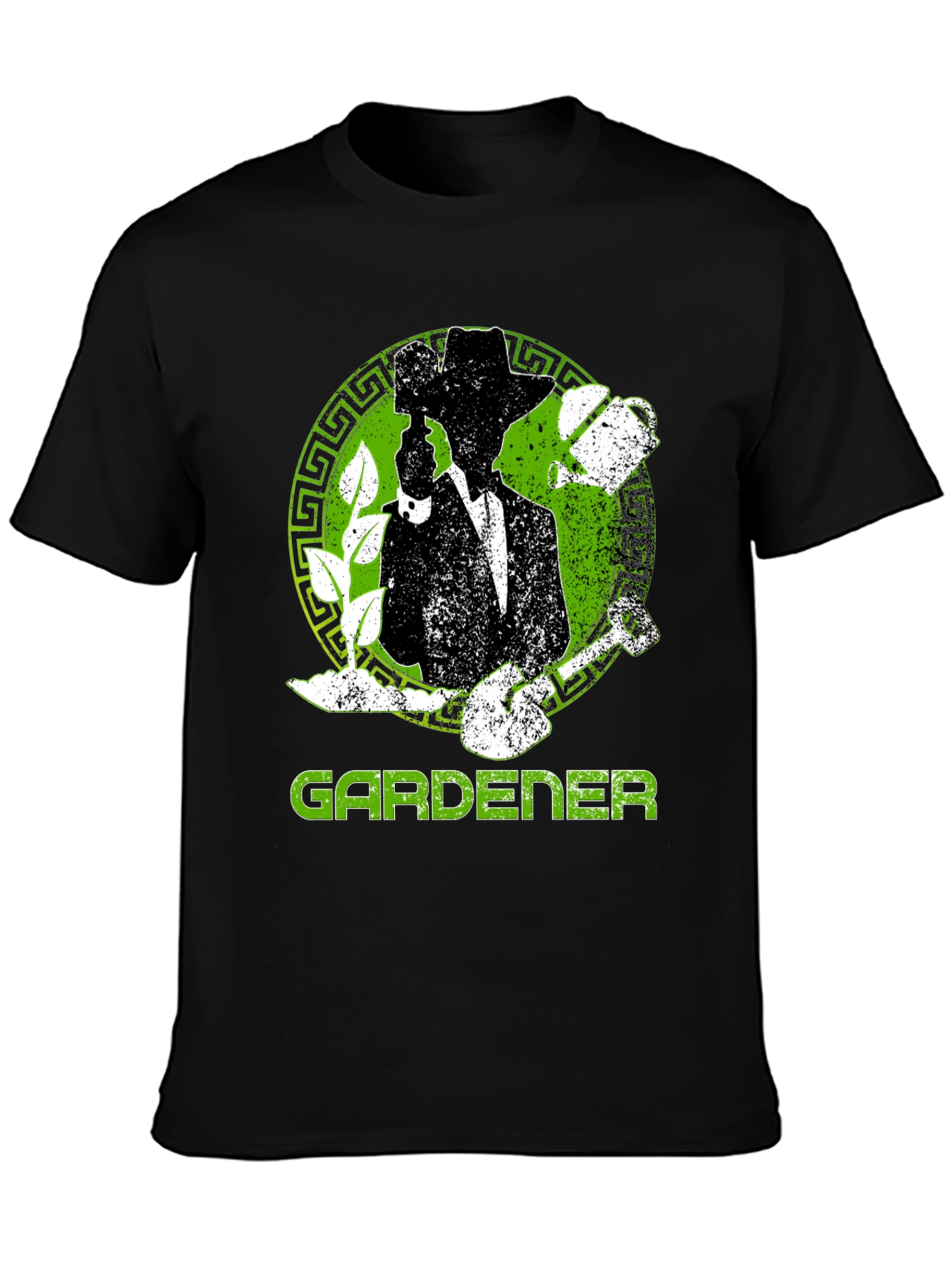 Black Gardener T-Shirt: Silhouette Design view 3