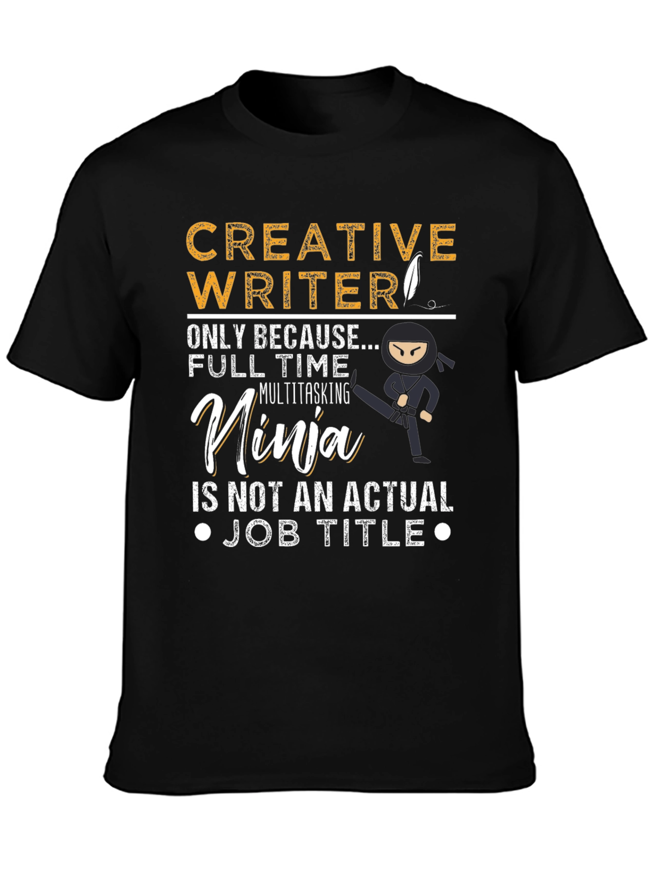 Black Creative Writer Ninja Graphic Tee view 3