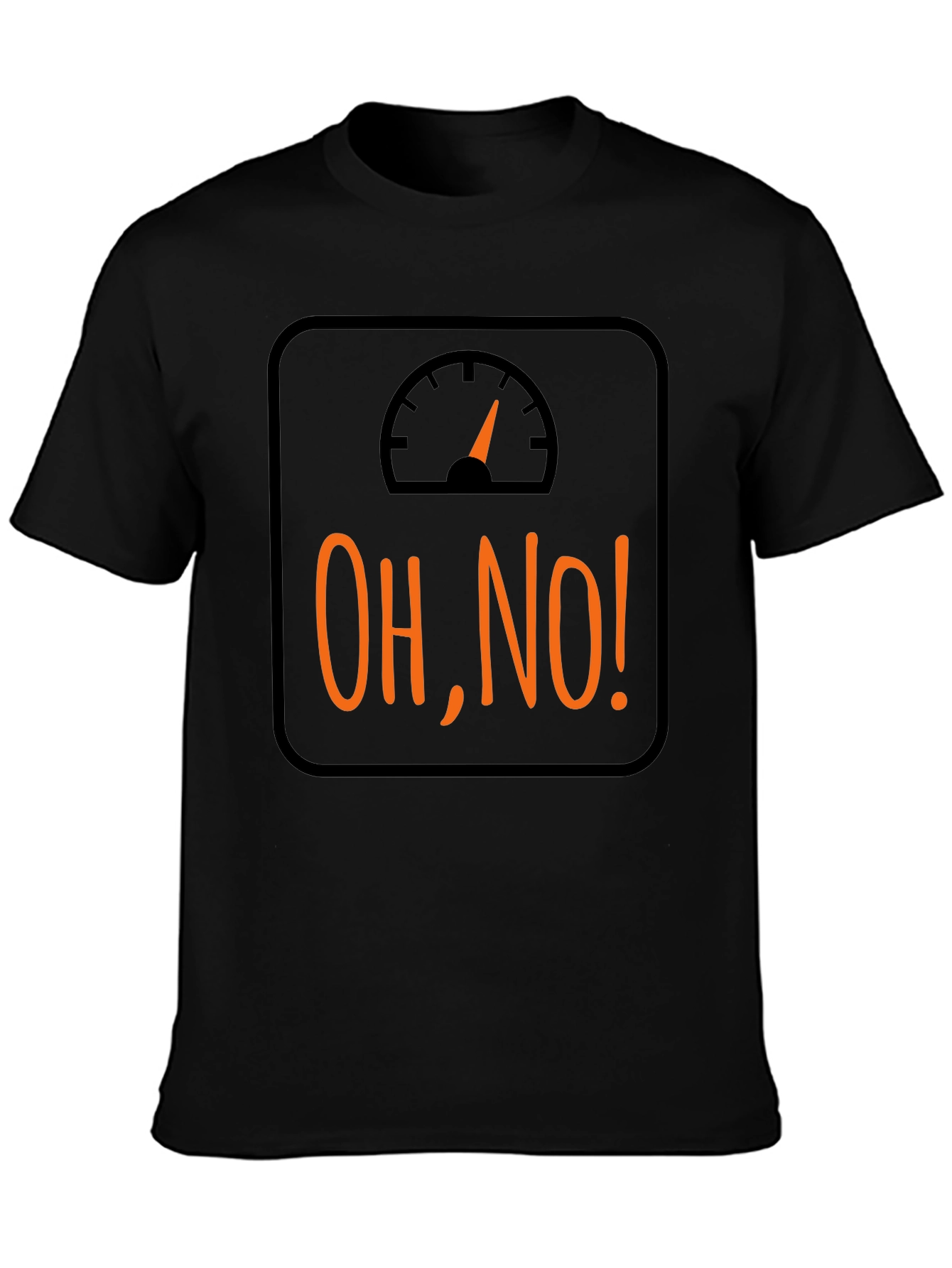 Black Oh No! Weight Scale Graphic Tee - Funny Fitness Shirt view 3