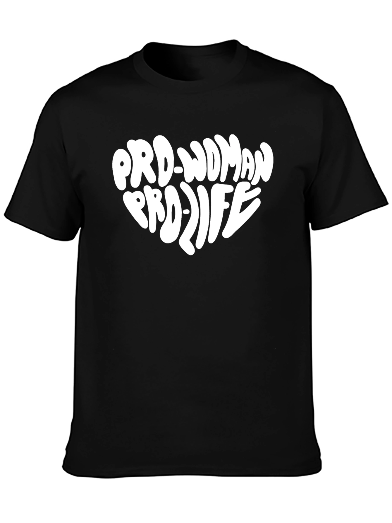 Black Pro-Woman Pro-Life Heart Graphic T-Shirt view 3