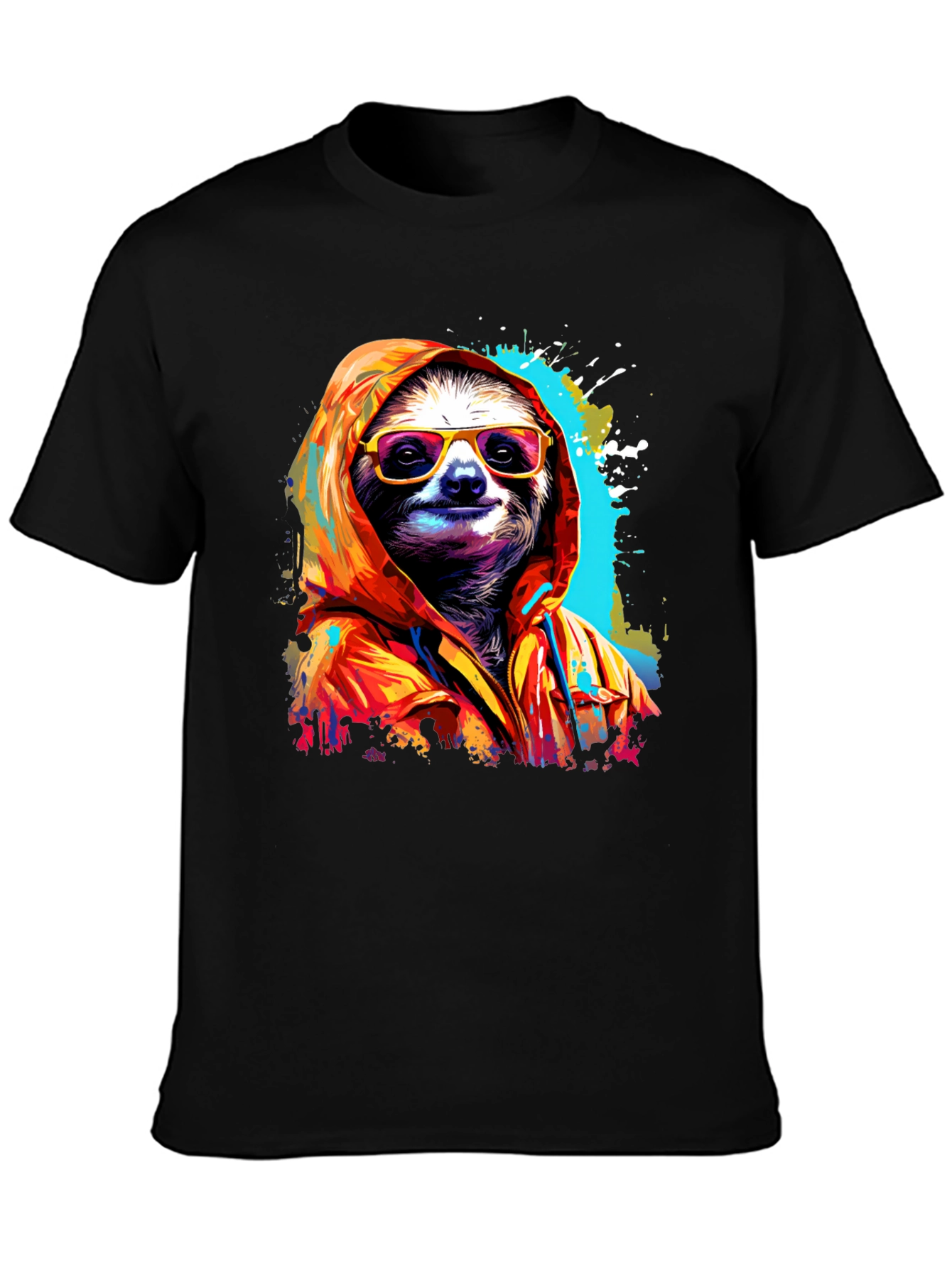 Black Cool Sloth Graphic Tee - Relaxed Style view 3