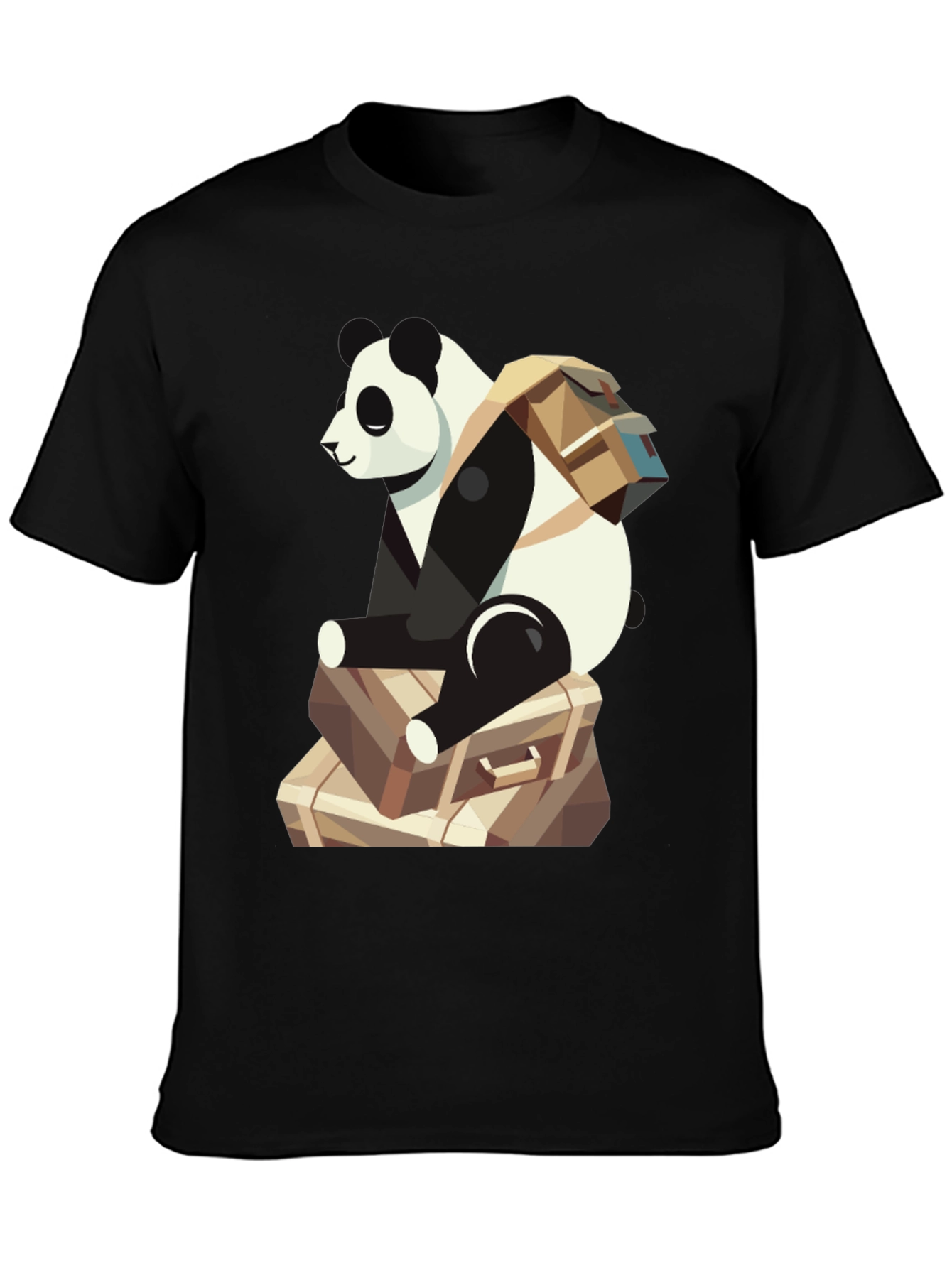 Panda Traveler T-Shirt - Bear with Luggage Graphic Tee - 3