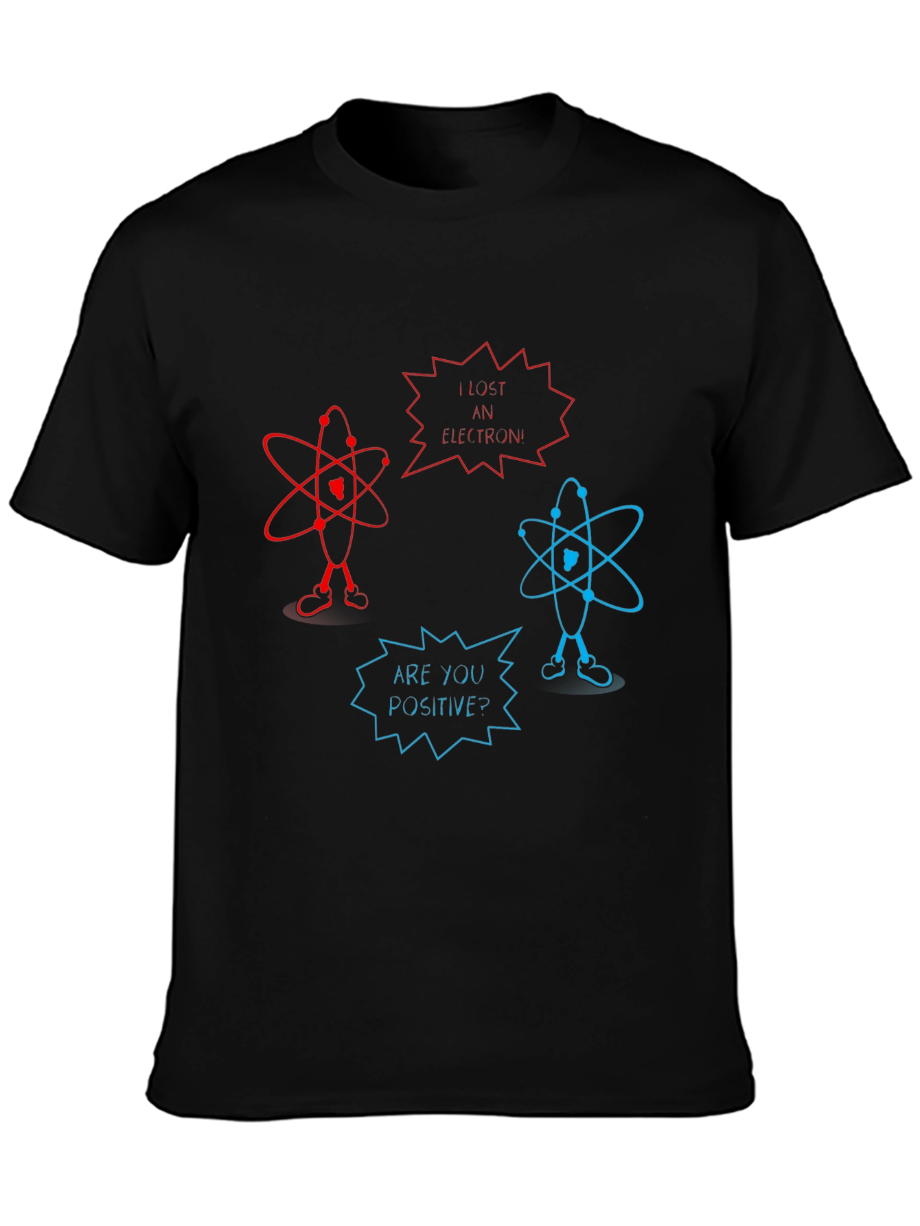 Black Funny Science Pun T-Shirt - Lost an Electron? view 3