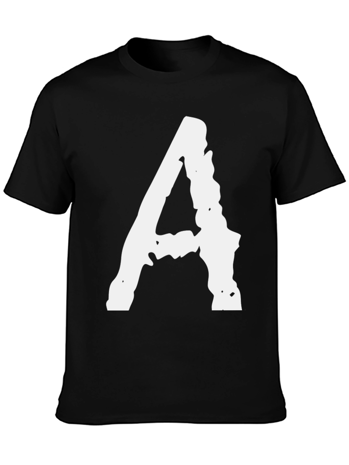 Black Bold Letter A Graphic Tee - Casual Comfort view 3
