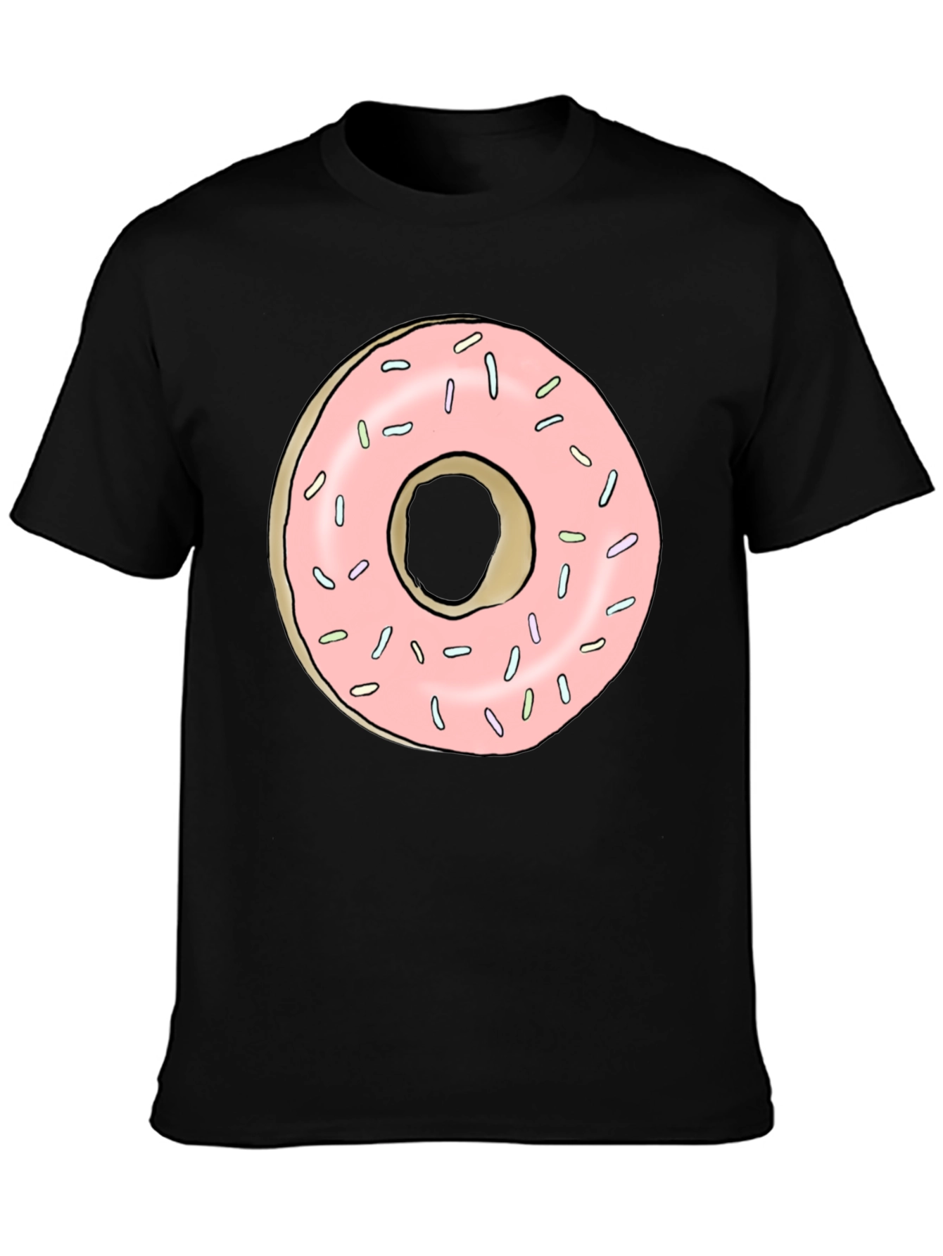 Black Donut Graphic Black T-Shirt view 3