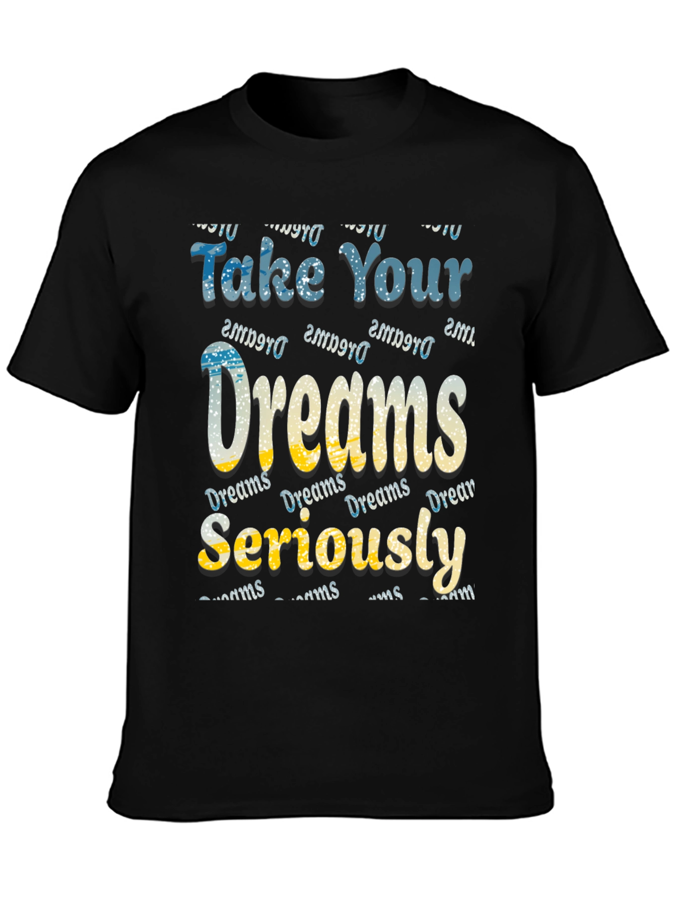 Black Dreams Motivational Graphic Tee view 3