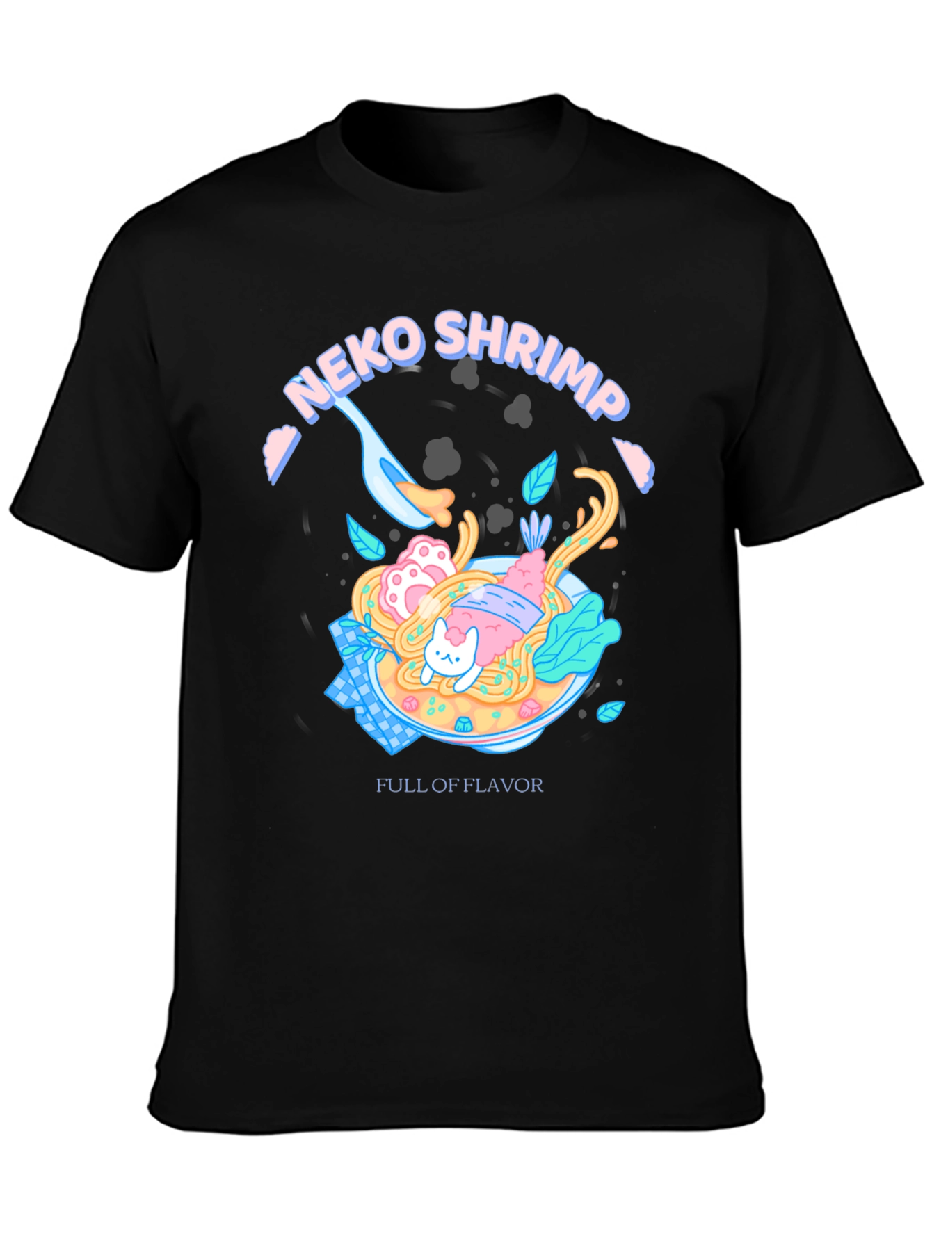 Neko Shrimp Ramen T-Shirt - Full of Flavor! - 3
