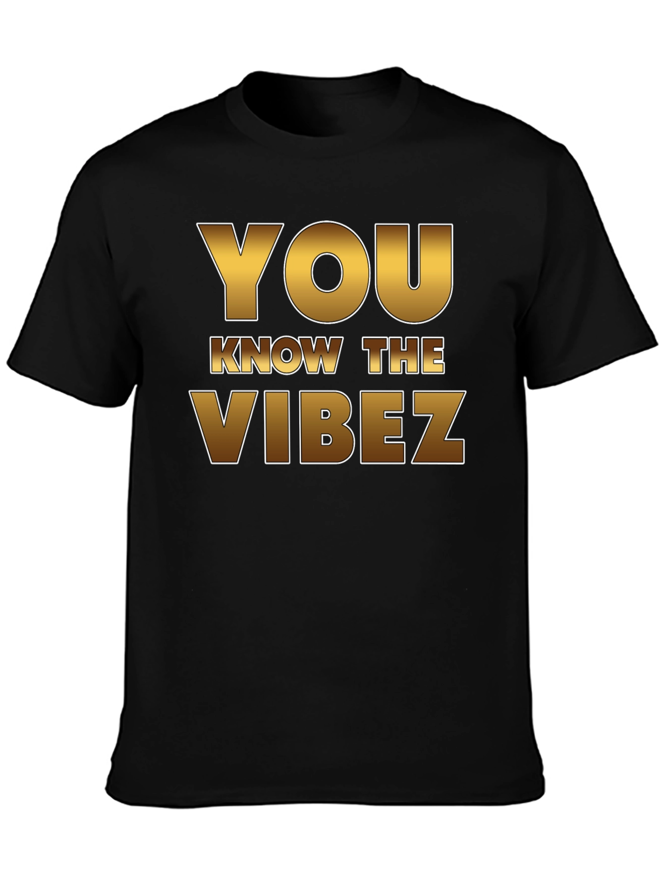 Black You Know the Vibez Graphic Tee - Black Cotton T-Shirt view 3