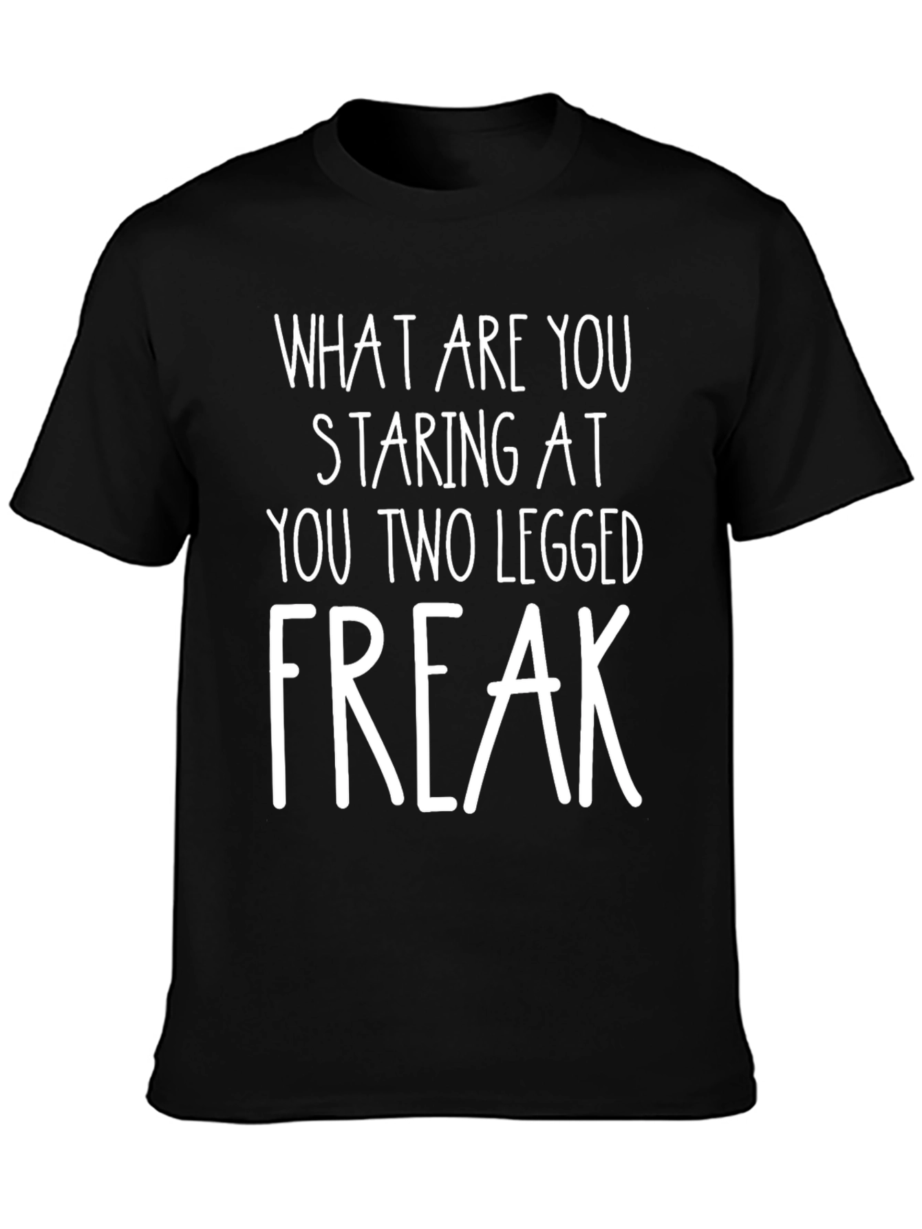 Black Funny Two Legged Freak Graphic Tee - Black view 3