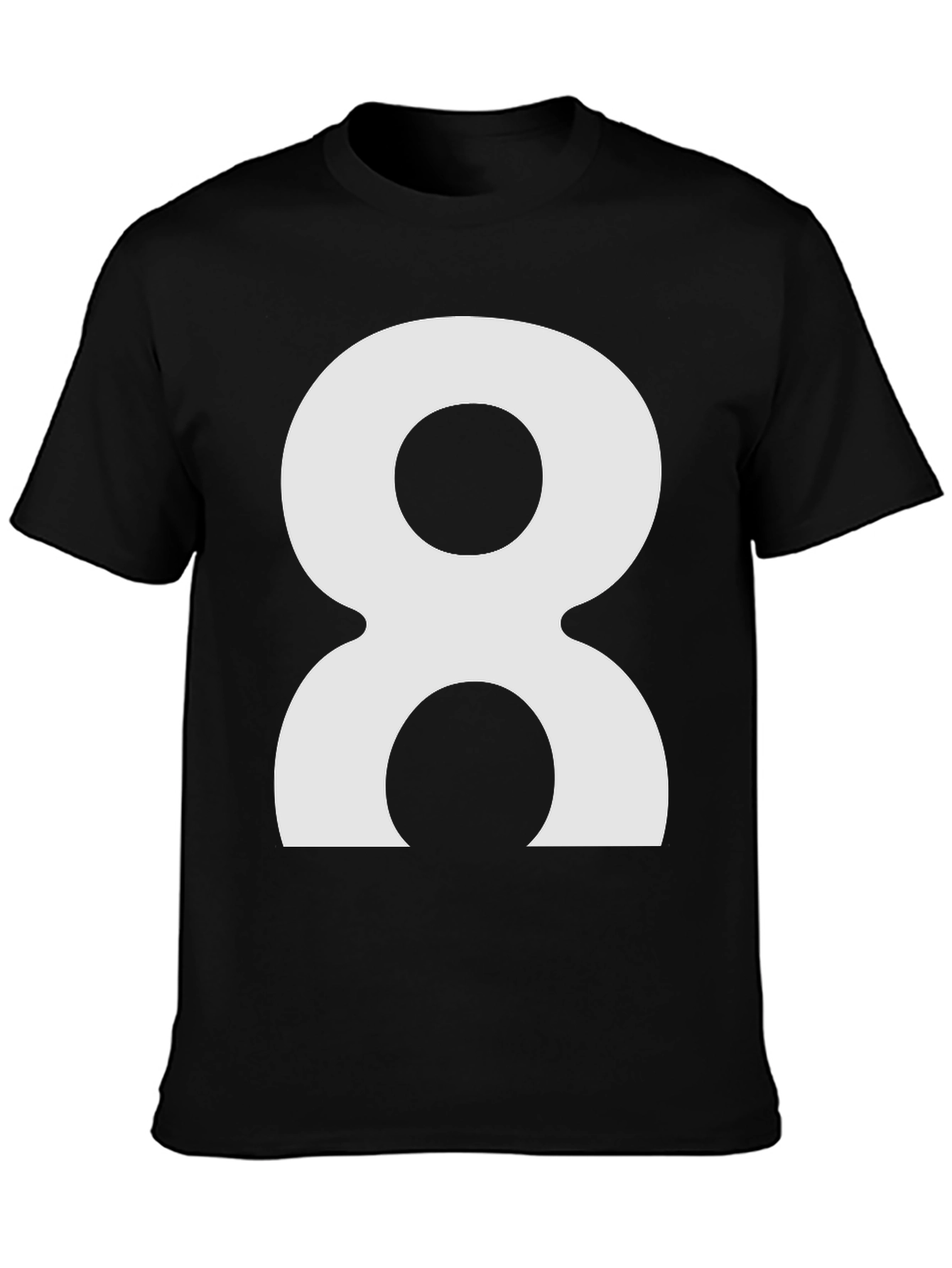 Black Abstract Number 8 Graphic Tee - Black view 3
