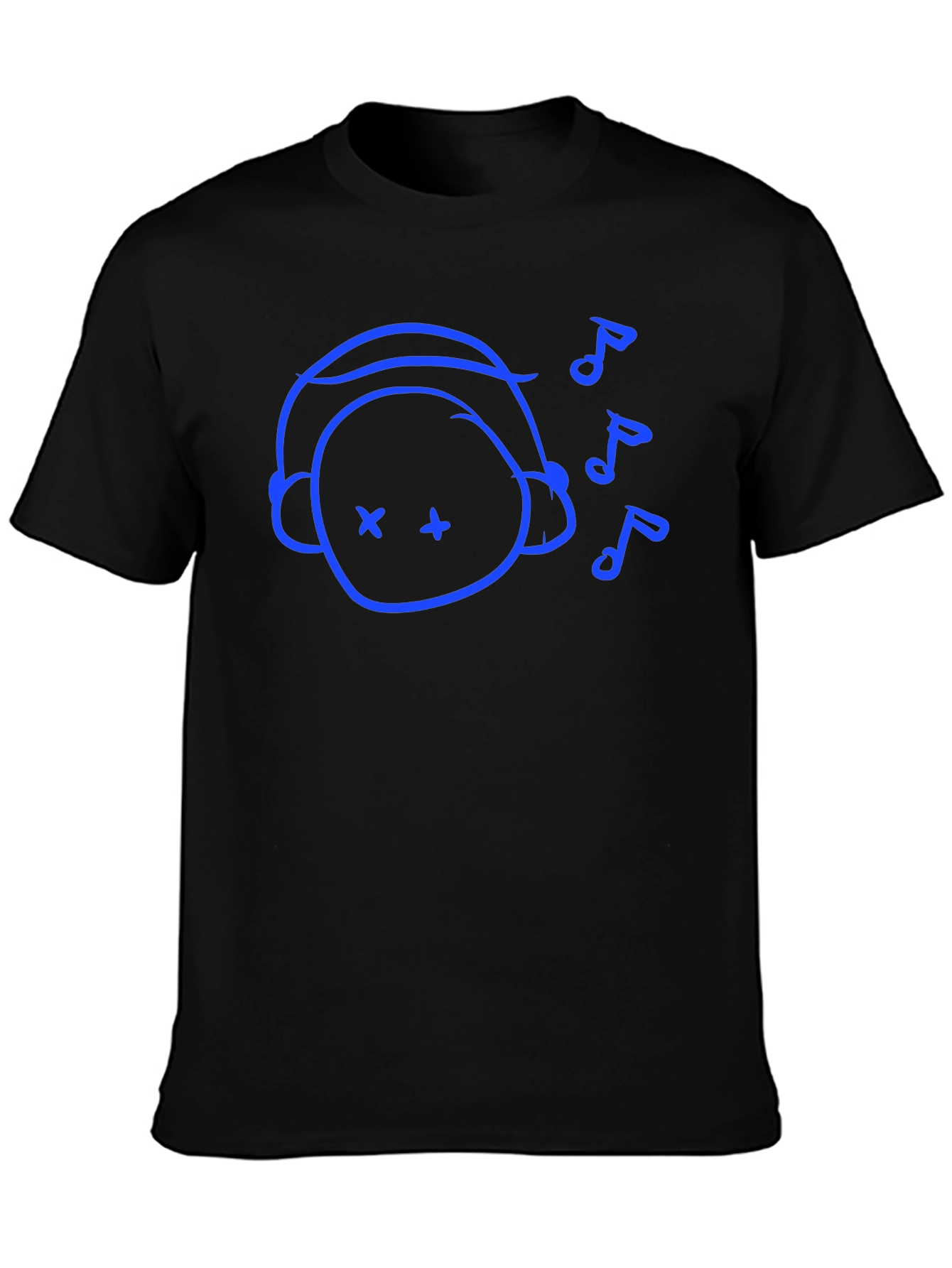 Black Cool Music Lover Tee - Black view 3