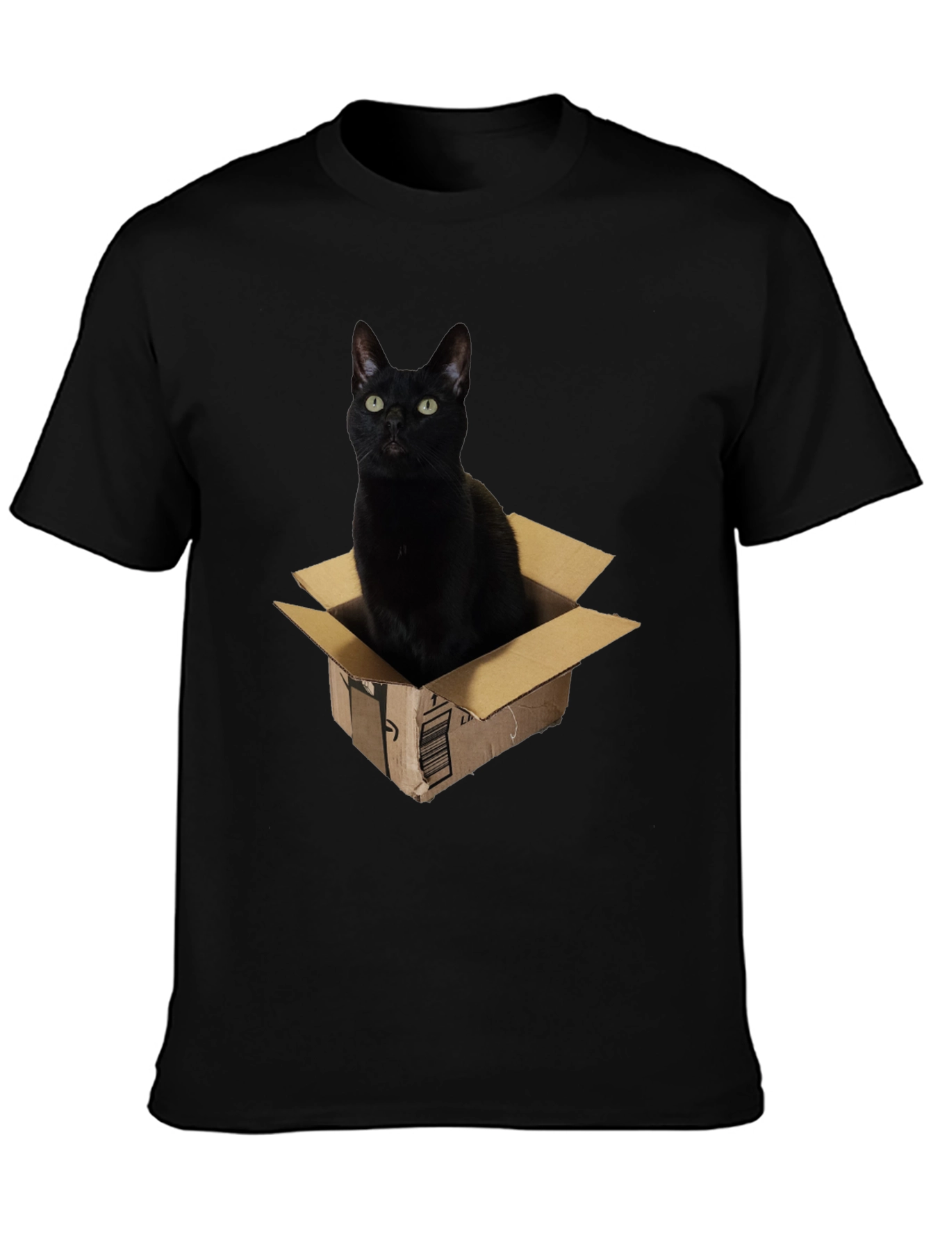 Black Black Cat in Box Graphic T-Shirt view 3