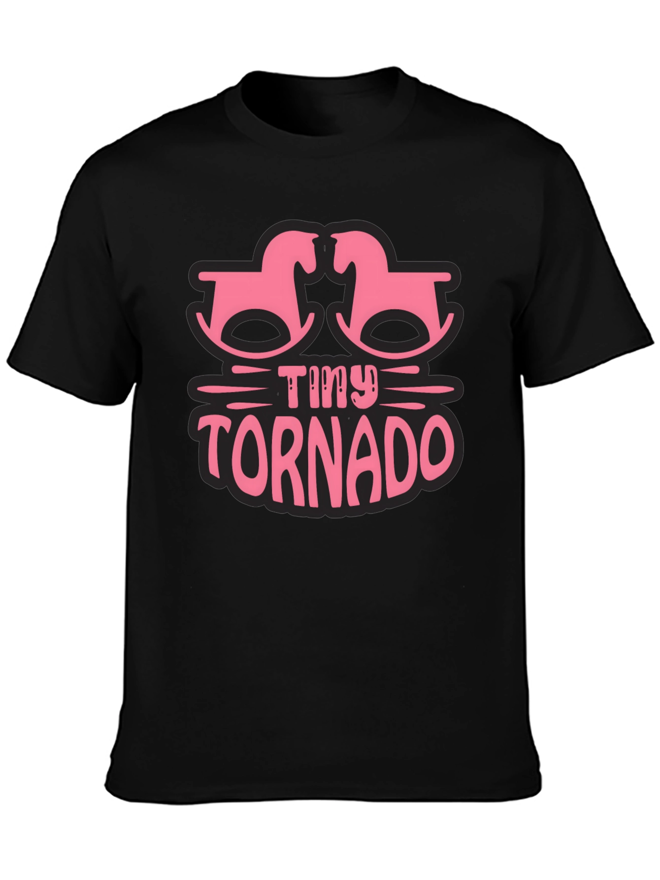 Black Tiny Tornado Rocking Horse Graphic Tee view 3