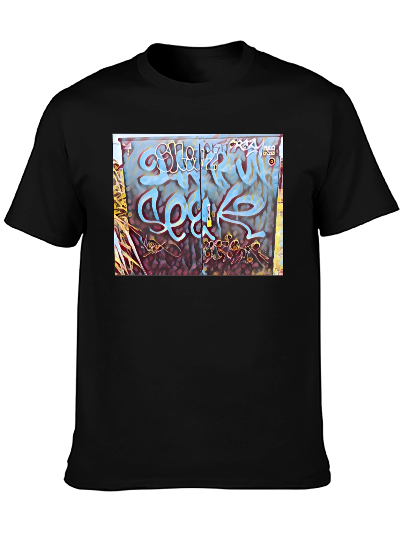 Black Graffiti Art Graphic Tee - Urban Style view 3