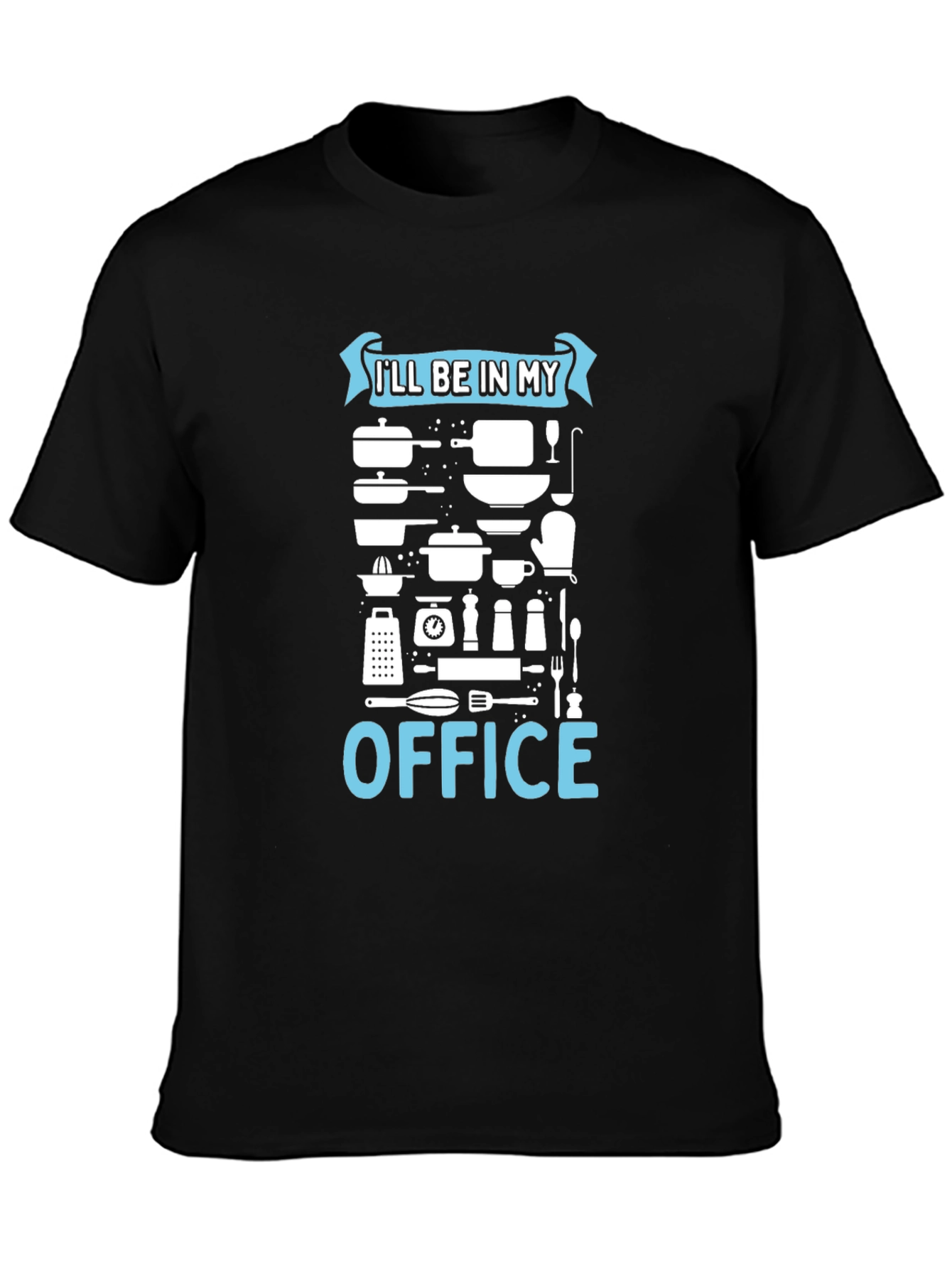 Black Chef's Office T-Shirt - Culinary Humor view 3