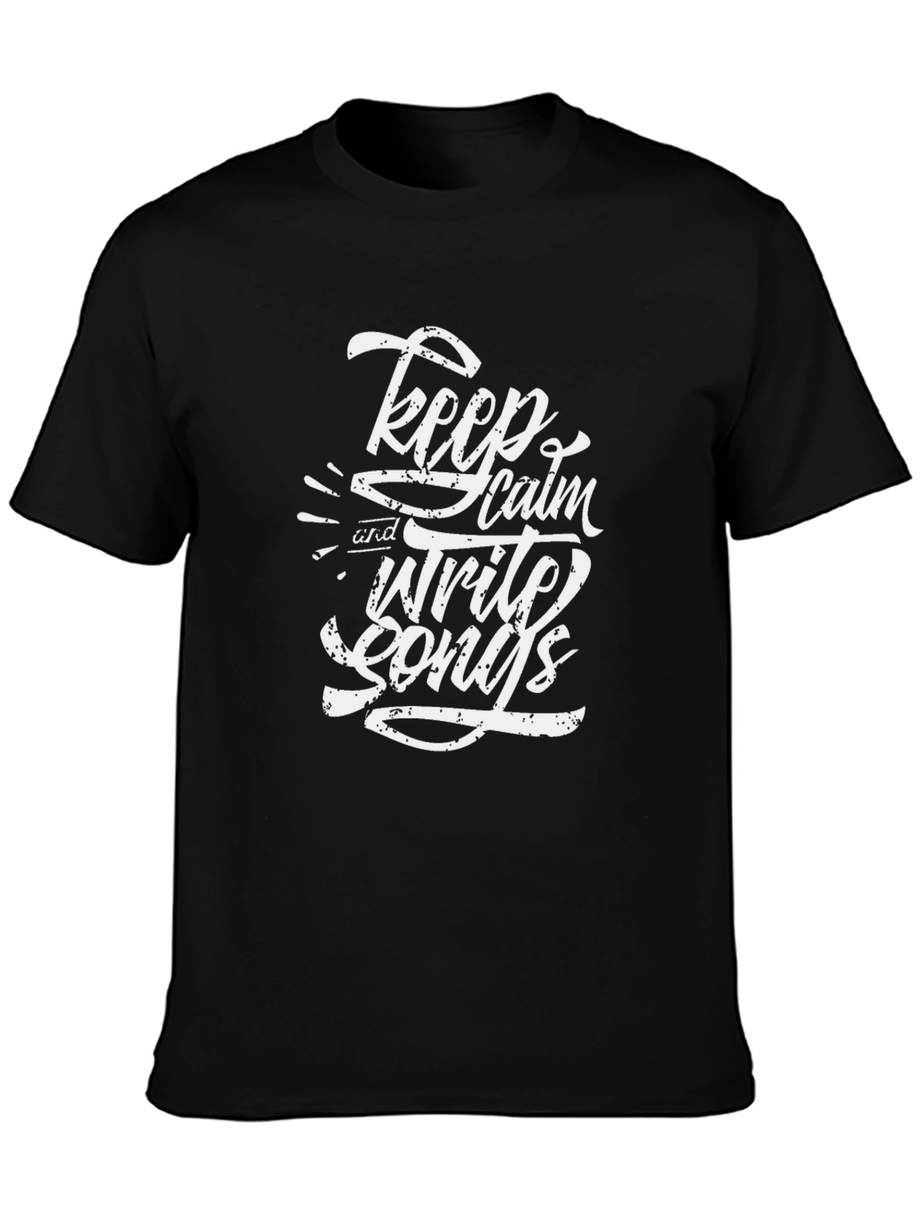 Black Keep Calm Write Songs Black Graphic Tee view 3
