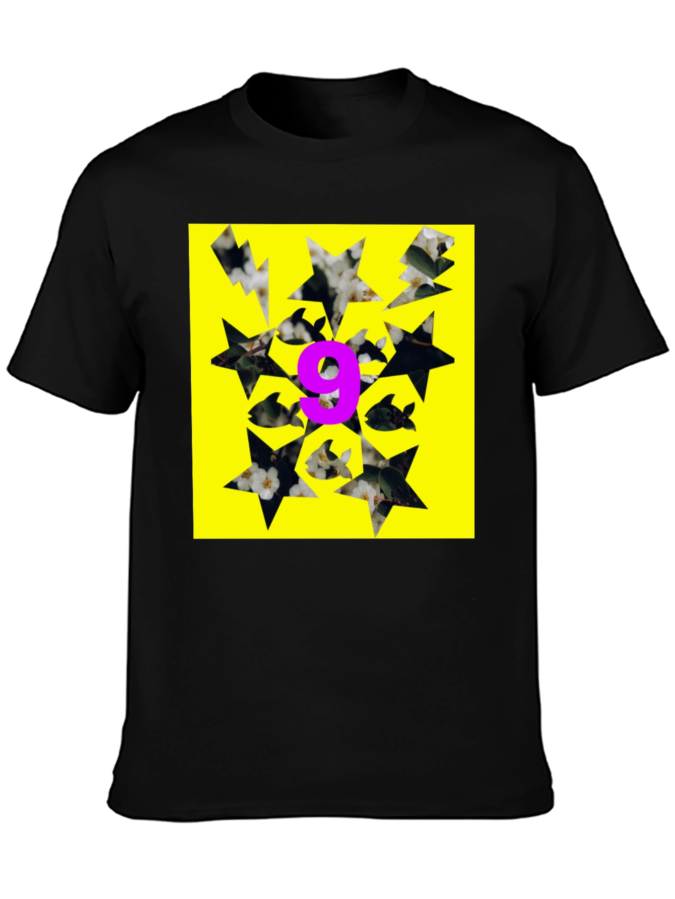 Black Graphic Tee - Nine Fish Star Yellow view 3