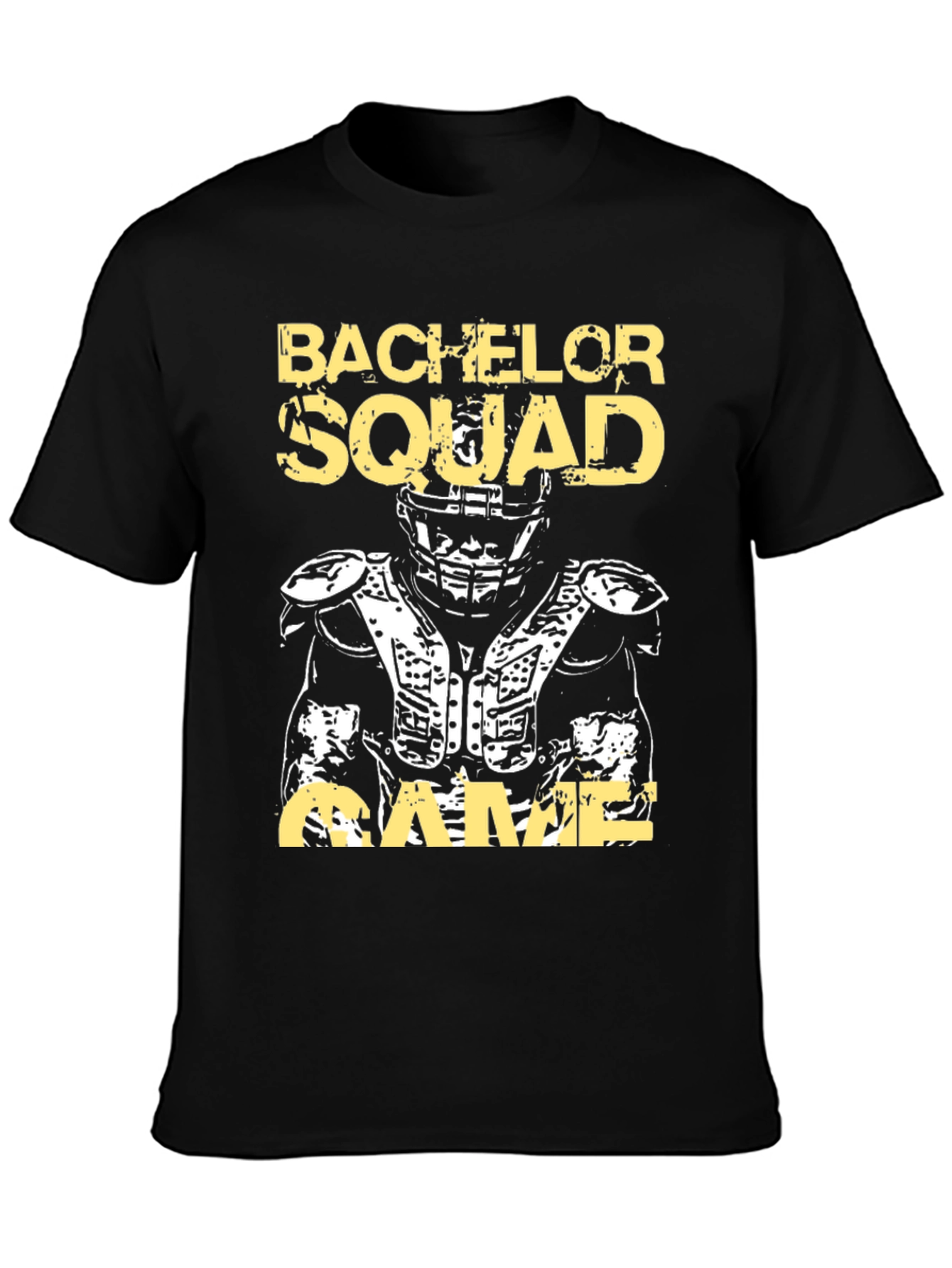 Black Bachelor Squad Football Game T-Shirt view 3