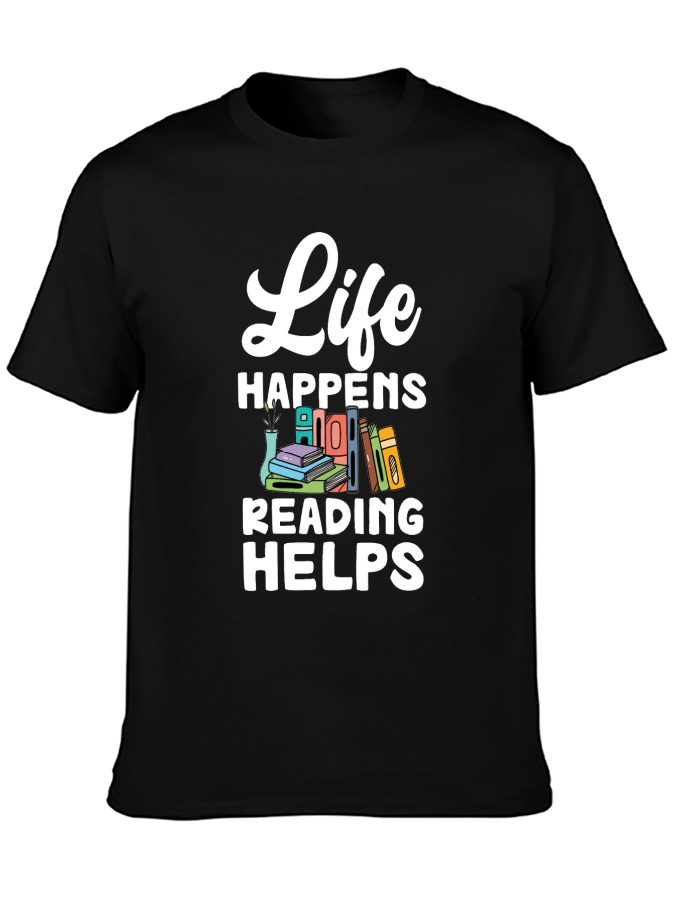 Black Life Happens Reading Helps T-Shirt view 3