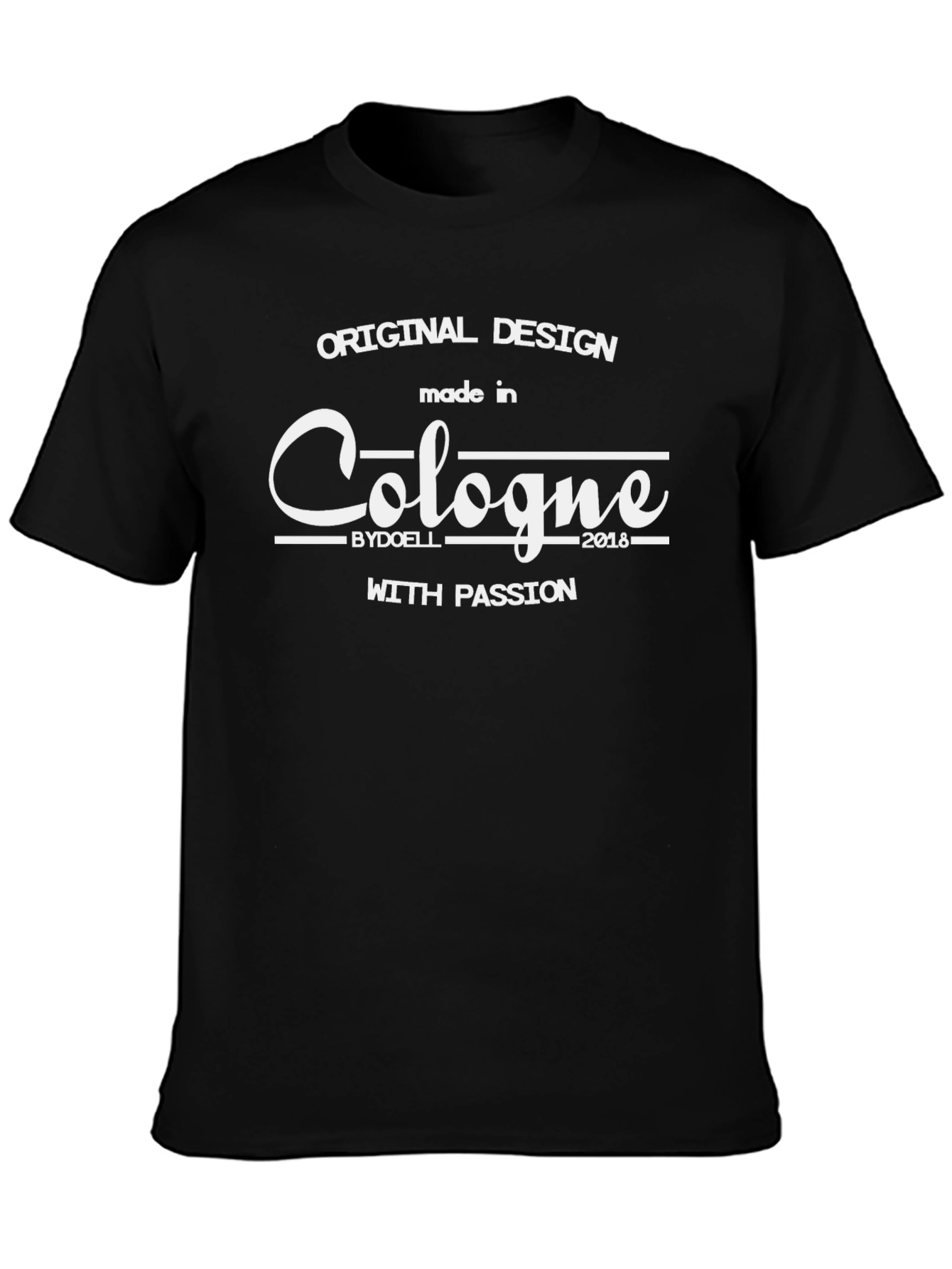 Black Original Design Cologne Tee - Black Cotton T-Shirt view 3