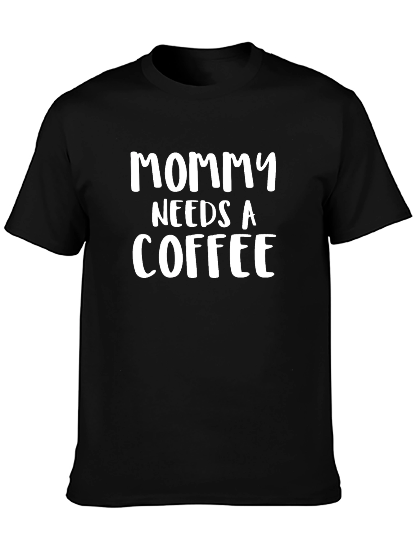 Black Mommy Needs Coffee Graphic Tee - Black Cotton T-Shirt view 3