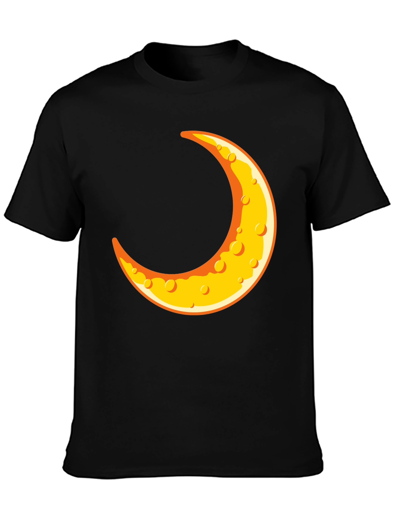 Black Crescent Moon Graphic T-Shirt - Black Crew Neck Tee view 3