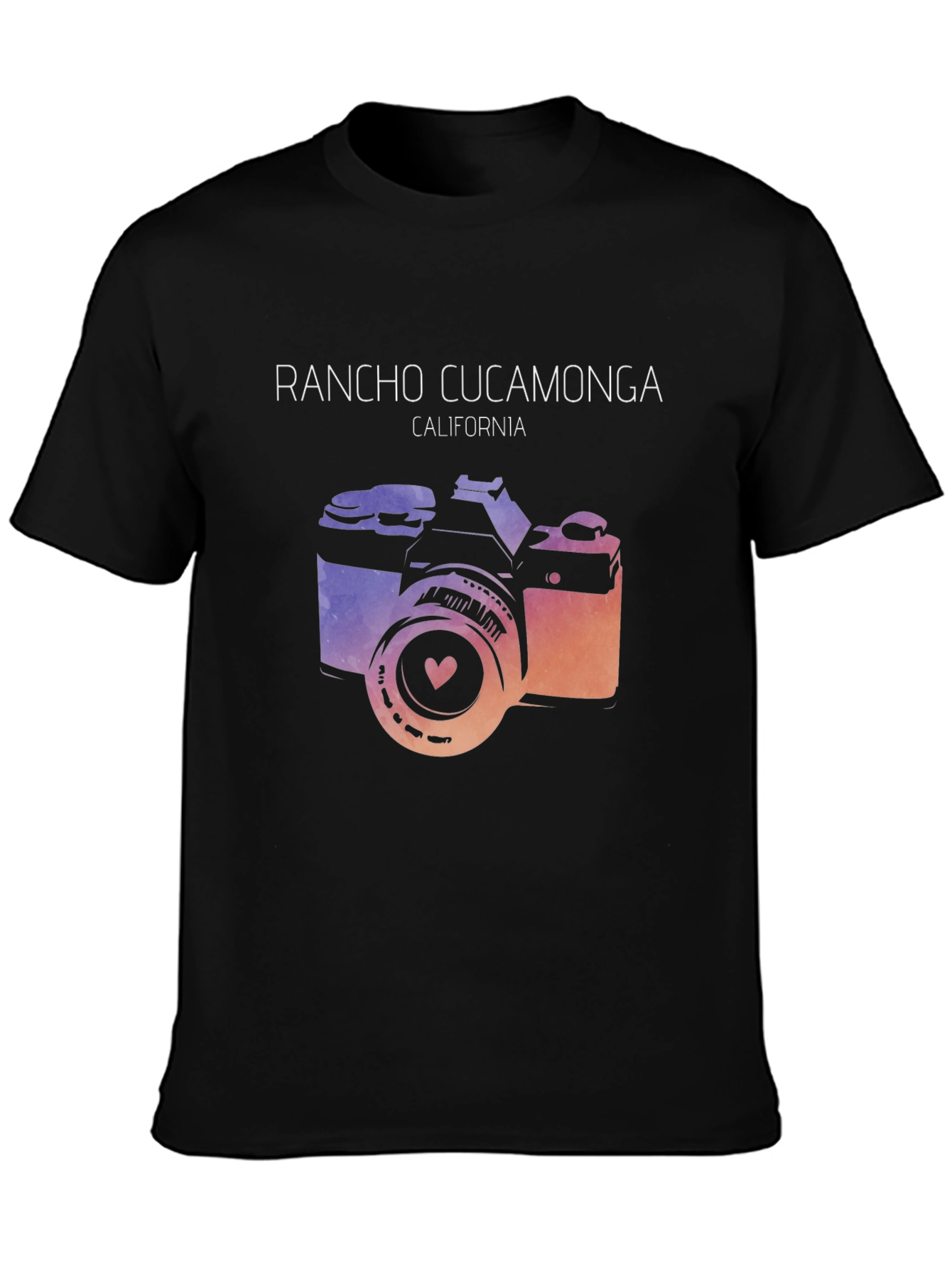 Black Rancho Cucamonga Camera Graphic Tee view 3