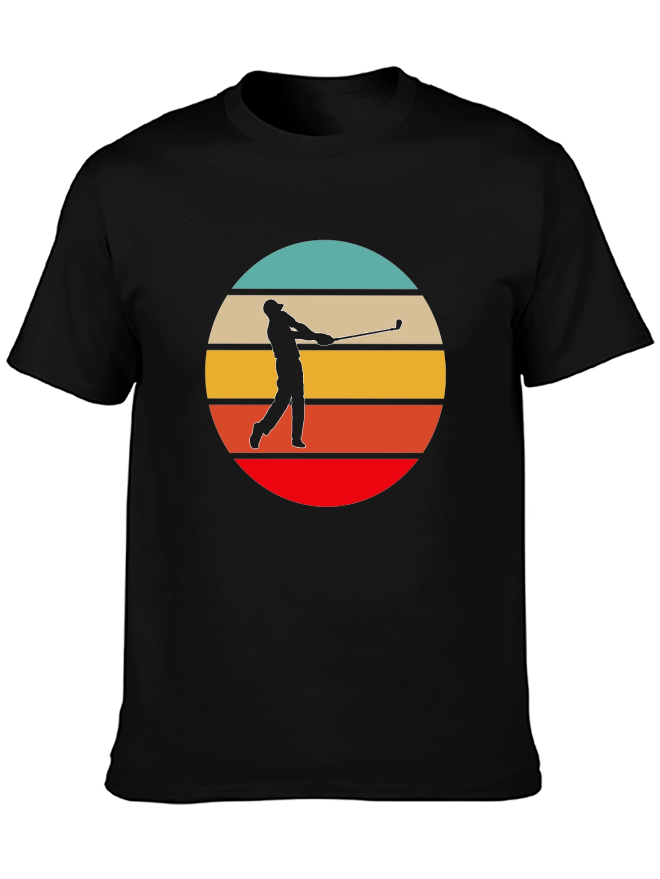 Black Retro Golfer Graphic Tee view 3