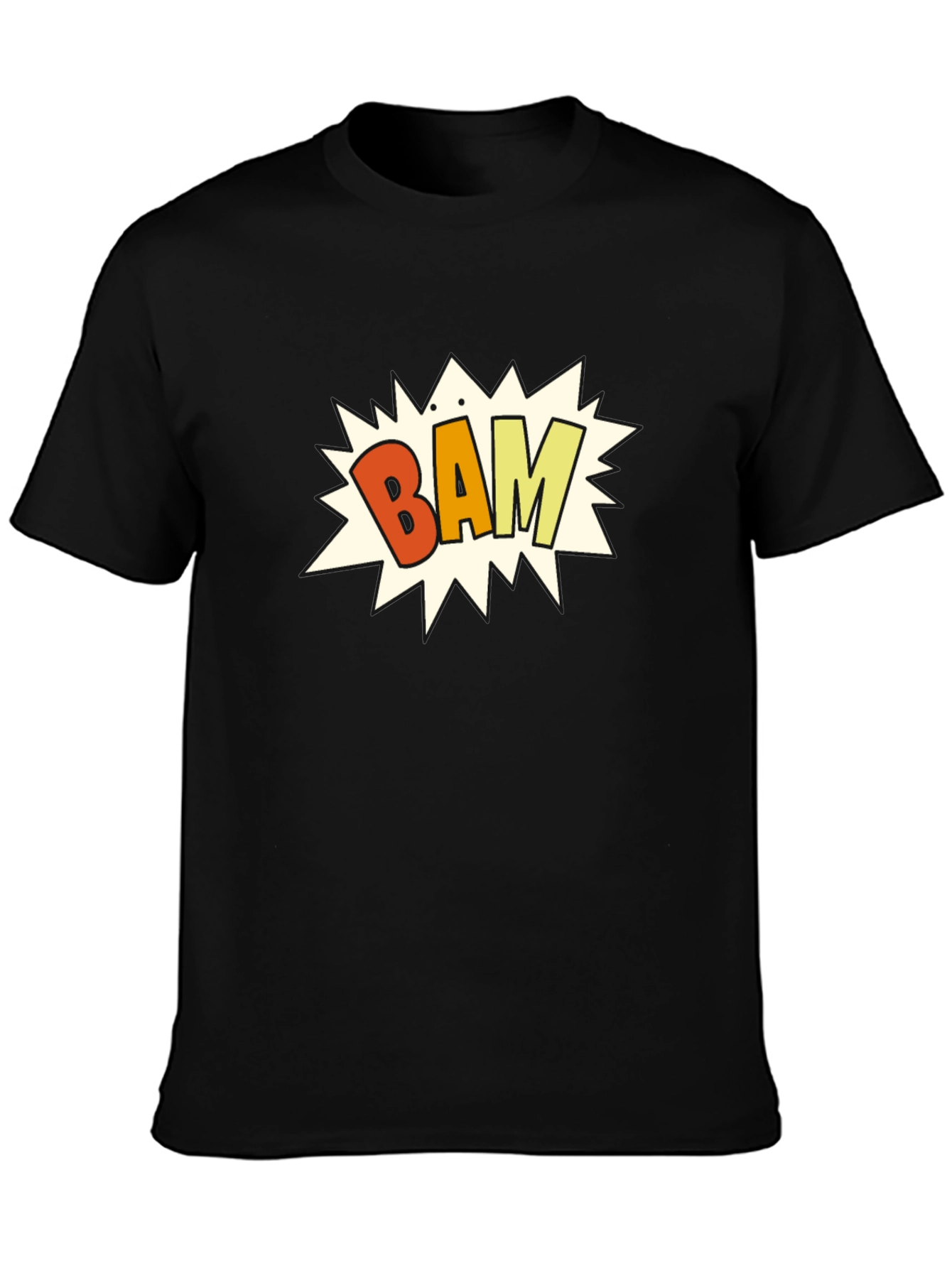 Black Bam! Graphic Print Black T-Shirt view 3