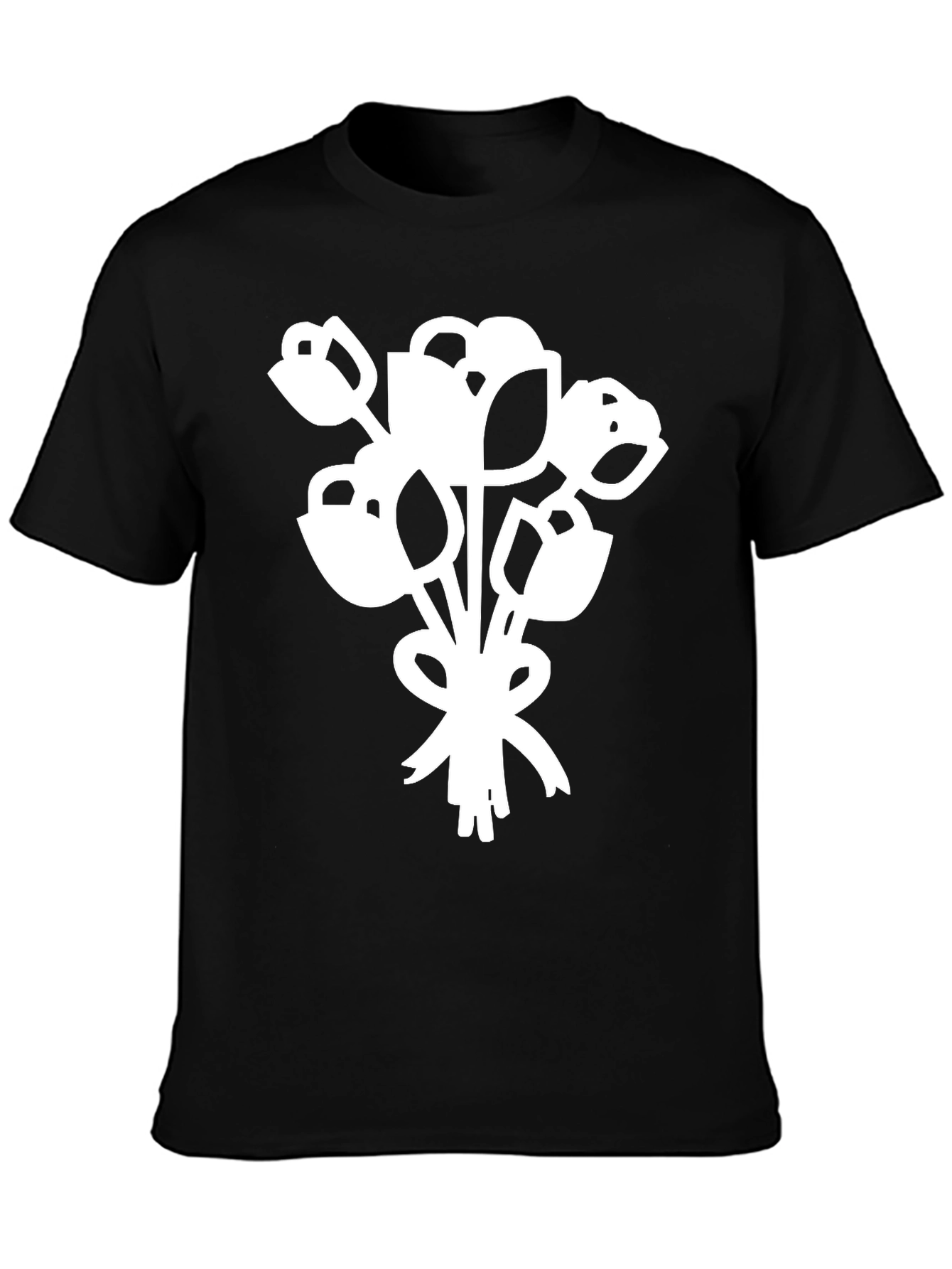Black Floral Bouquet Graphic Tee - Black view 3