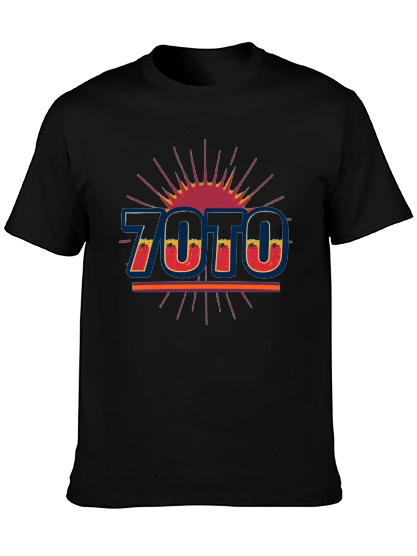 Black Retro 7070 Graphic Tee - Vintage Style T-Shirt view 3
