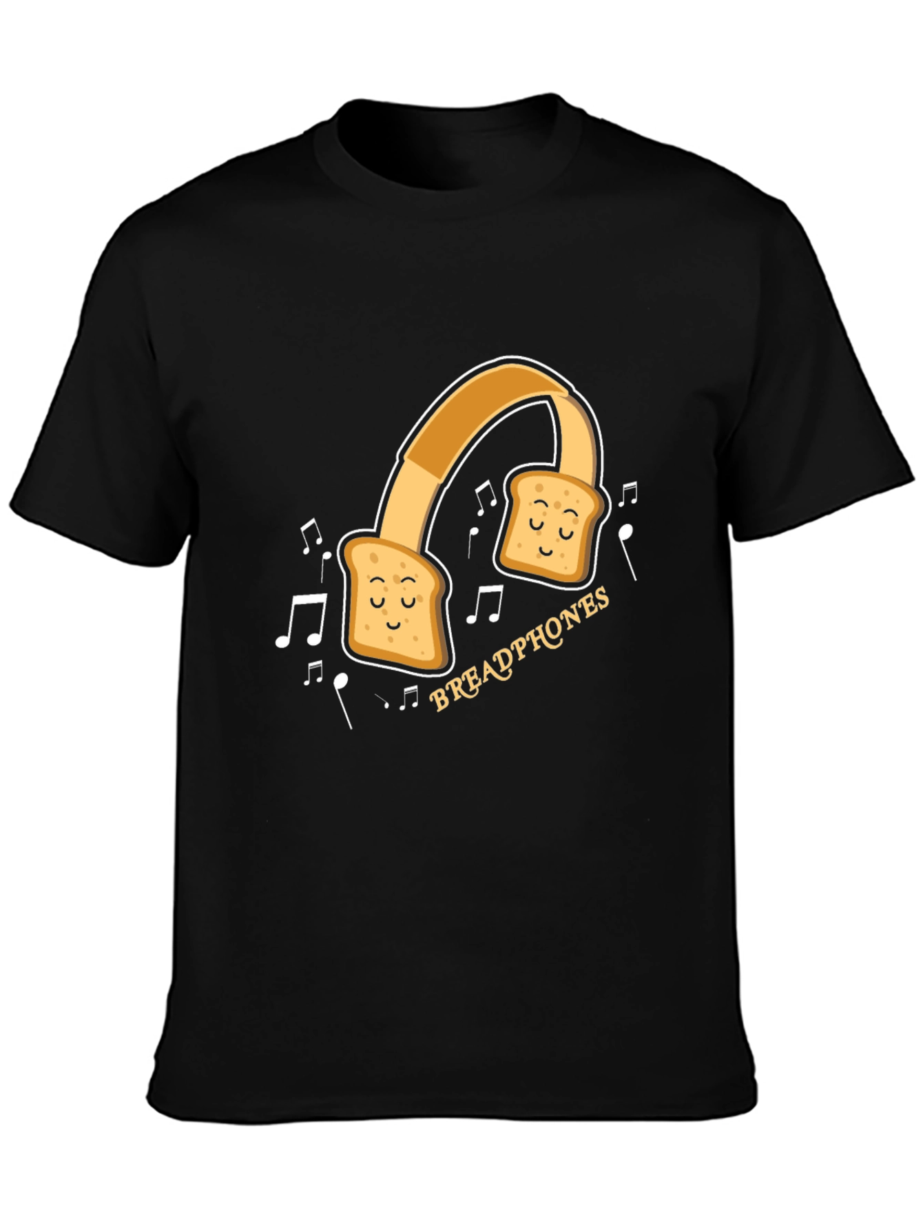 Black Breadphones Graphic T-Shirt: Music & Humor in Style view 3
