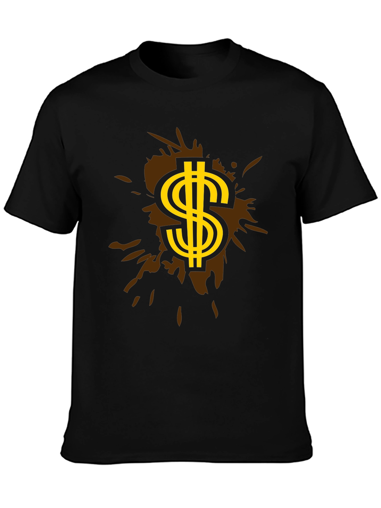 Black Stylish Black T-Shirt with Dollar Sign Graphic view 3