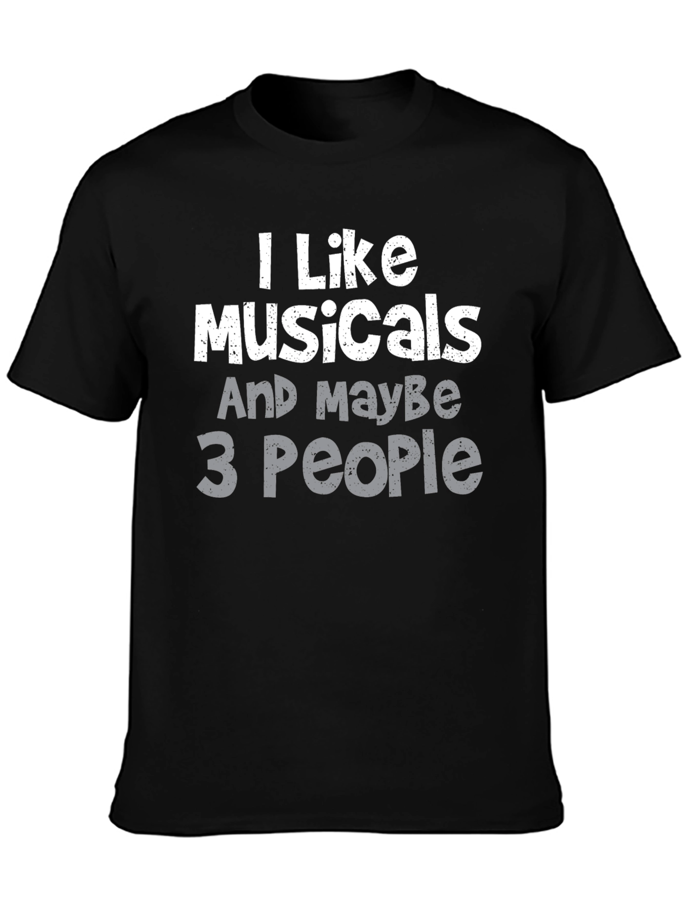 Black I Like Musicals T-Shirt Funny Introvert Tee view 3