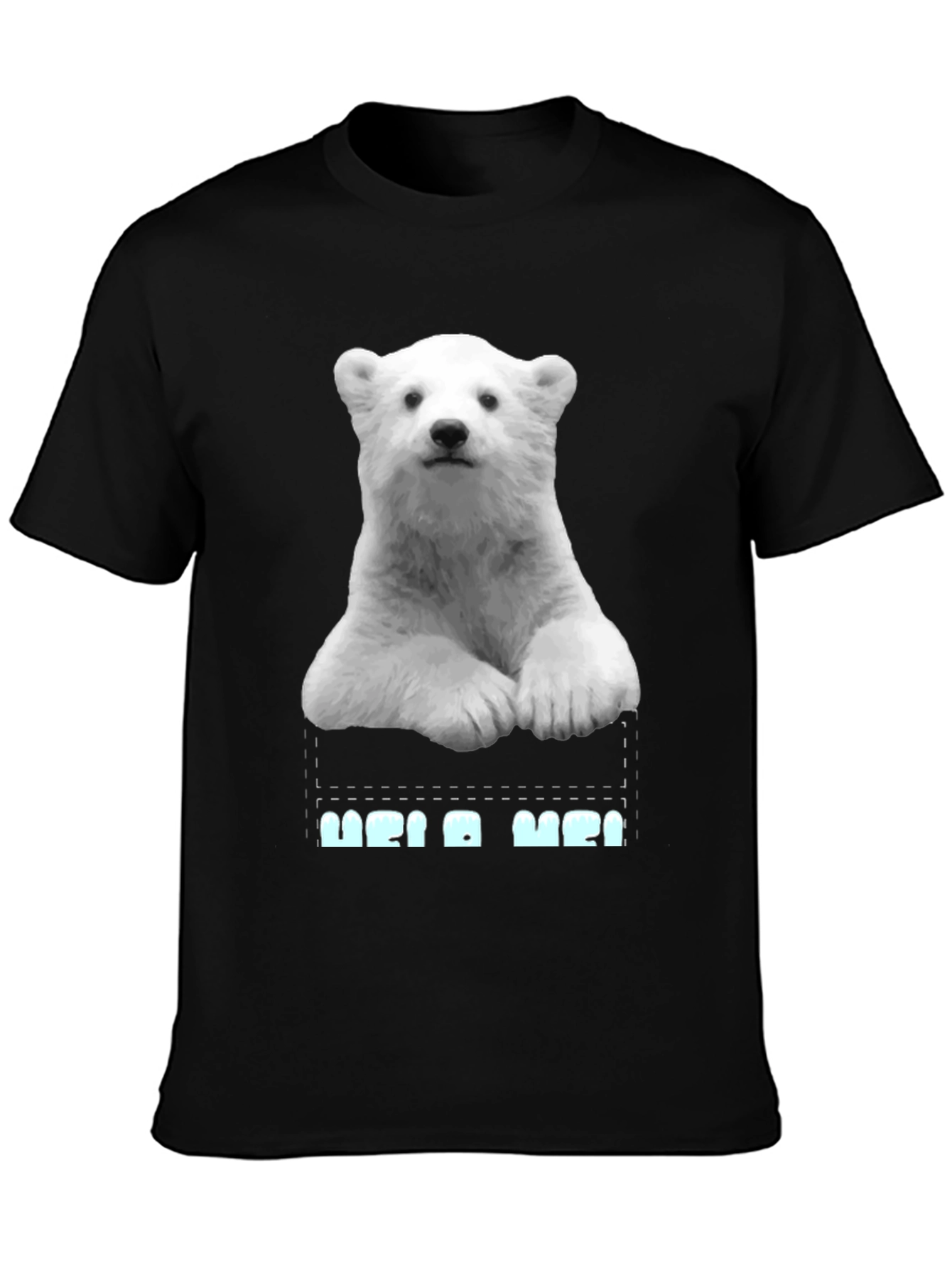 Black Polar Bear Pocket Graphic T-Shirt view 3