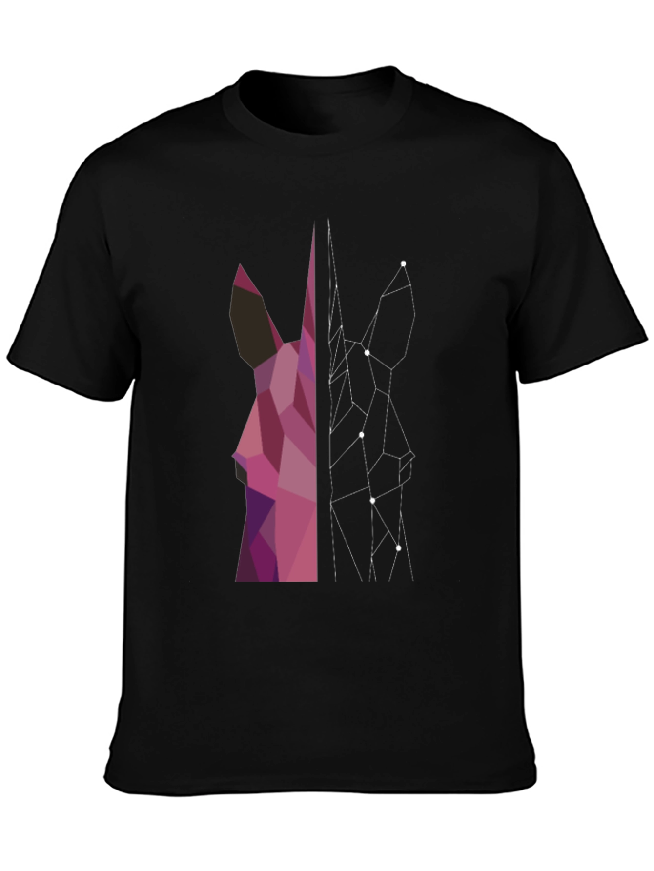 Black Geometric Unicorn T-Shirt - Modern Graphic Tee view 3