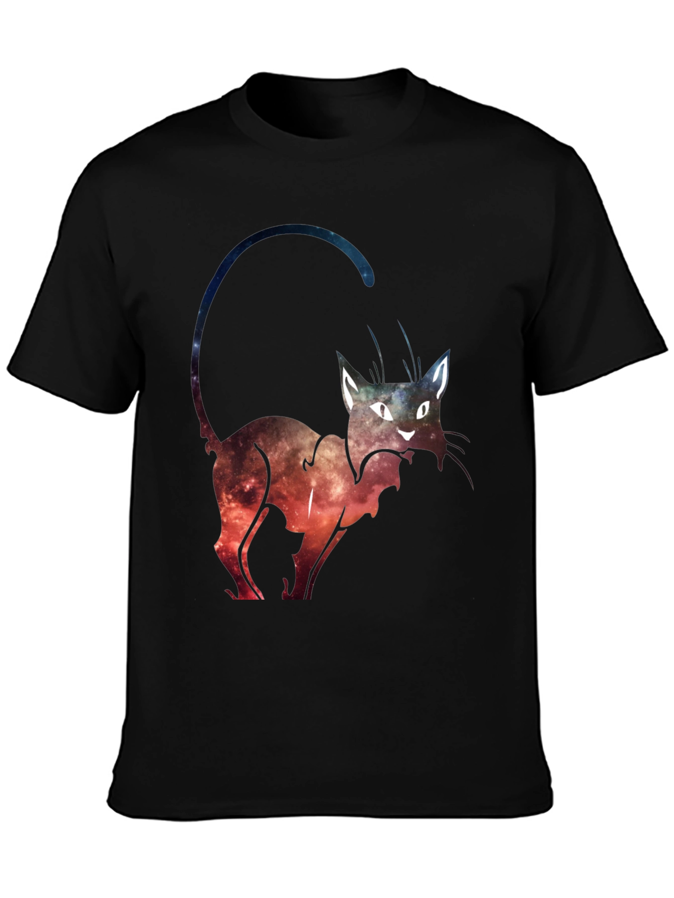 Black Cosmic Cat Graphic Tee view 3