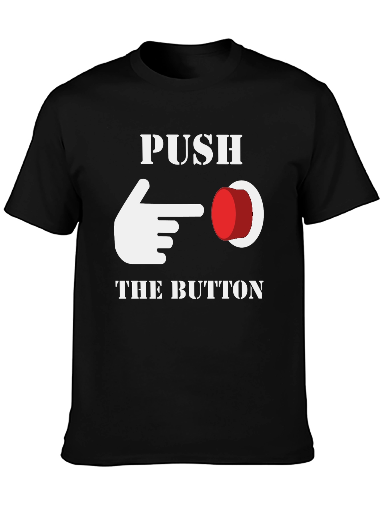 Black Push The Button Graphic Tee view 3