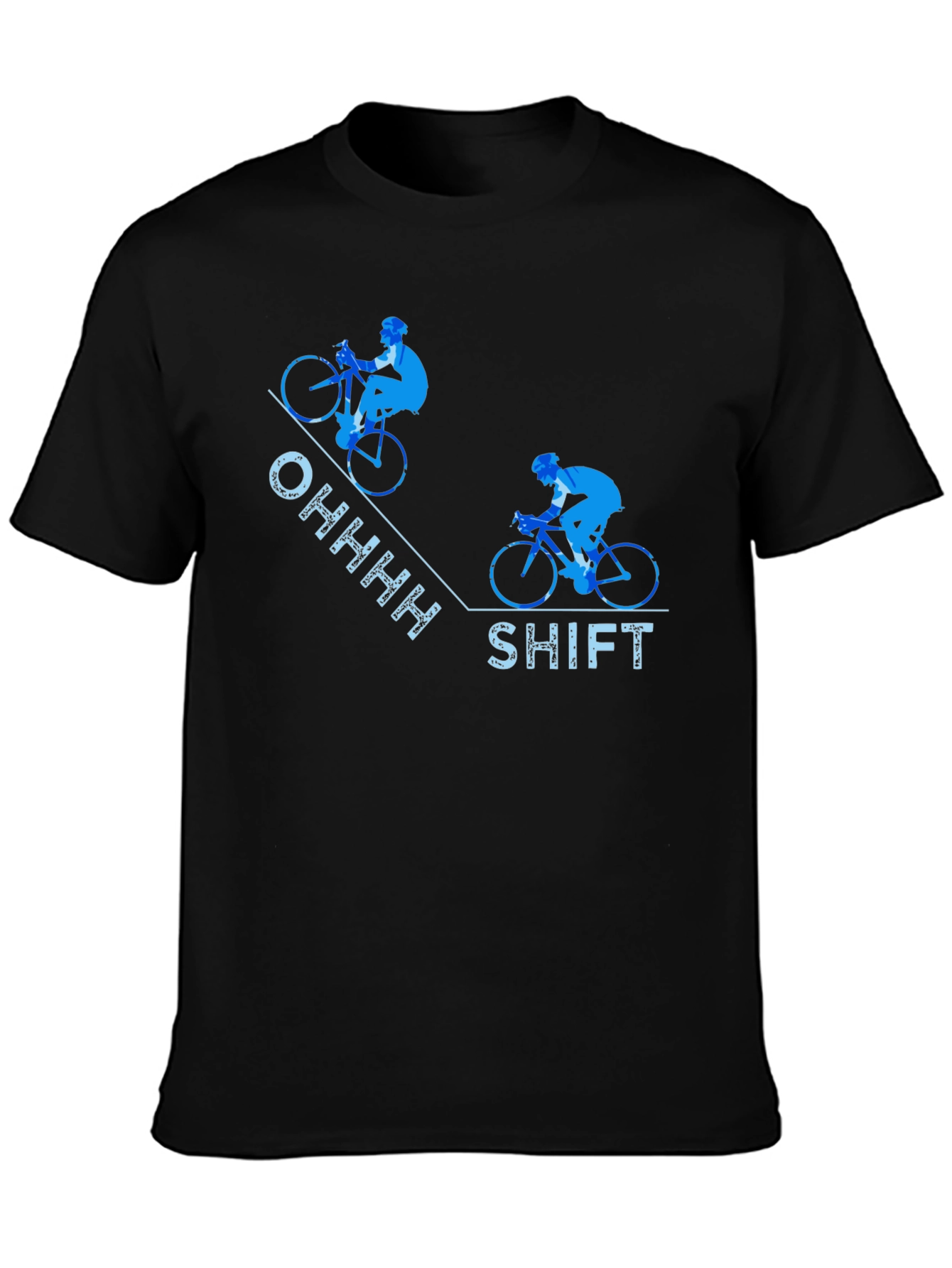 Black Funny Cycling T-Shirt - Ohhhh Shift view 3