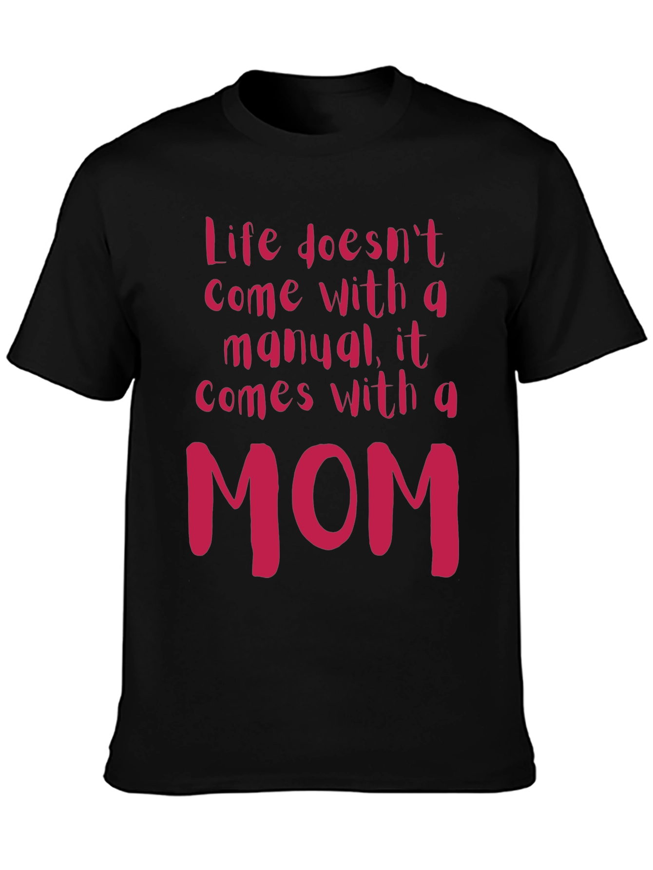 Black Life Comes with a Mom Graphic Tee - Unisex Black T-Shirt view 3
