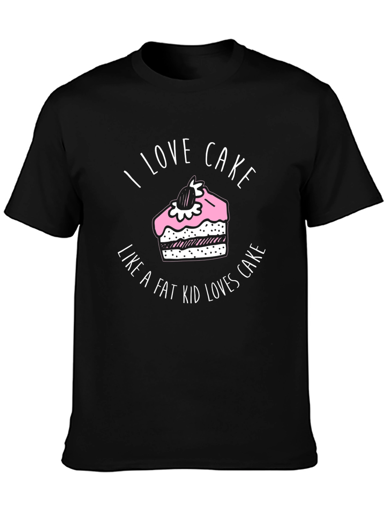 Black I Love Cake T-Shirt - Funny Foodie Tee view 3