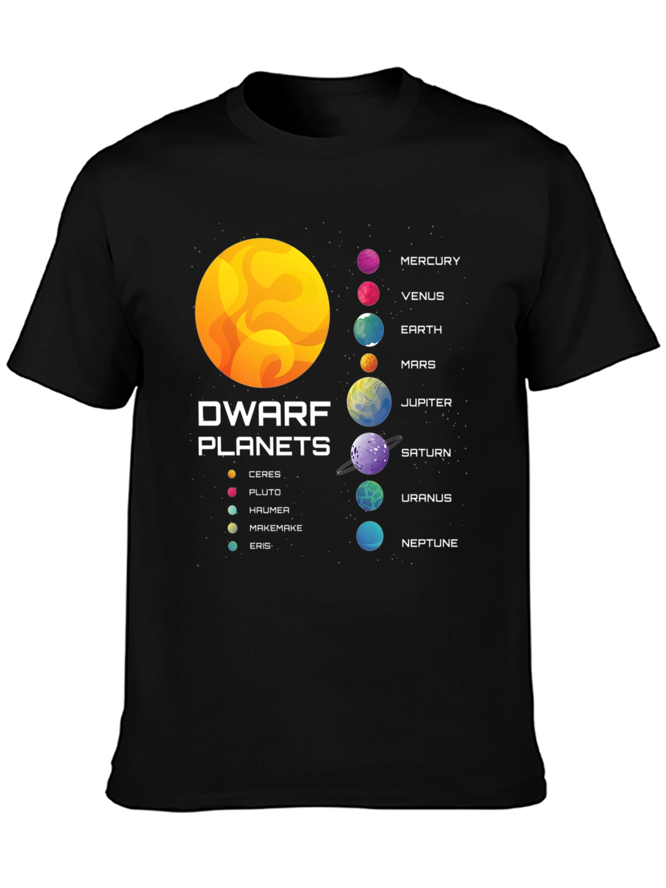 Black Planets Graphic T-Shirt - Astronomy Tee view 3