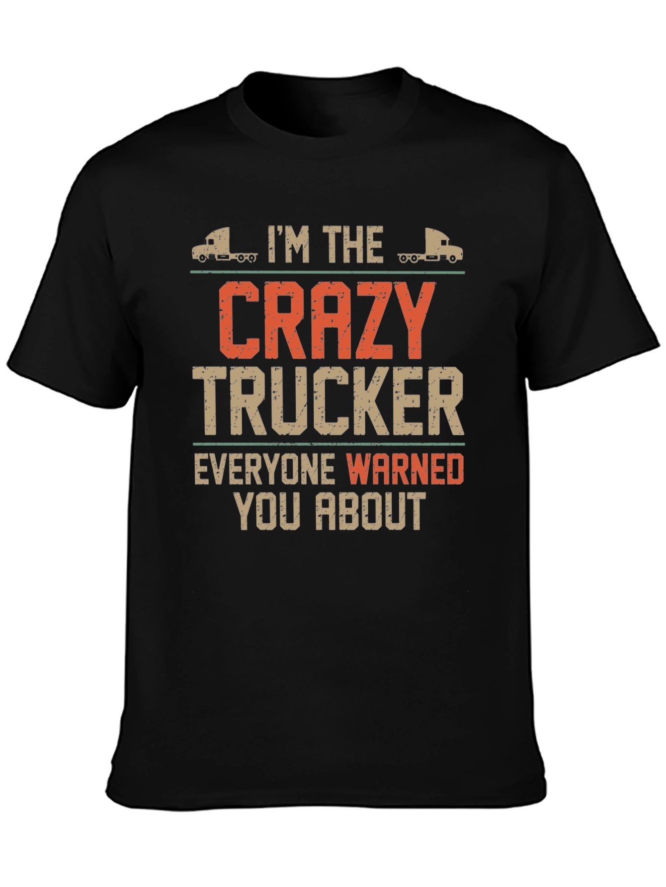 Black Crazy Trucker Graphic Tee - Black Cotton Blend view 3