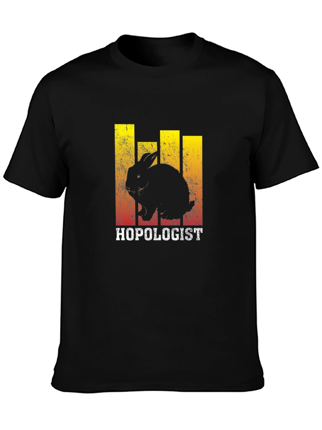 Black Hopologist Rabbit Graphic Tee - Black Cotton T-Shirt view 3