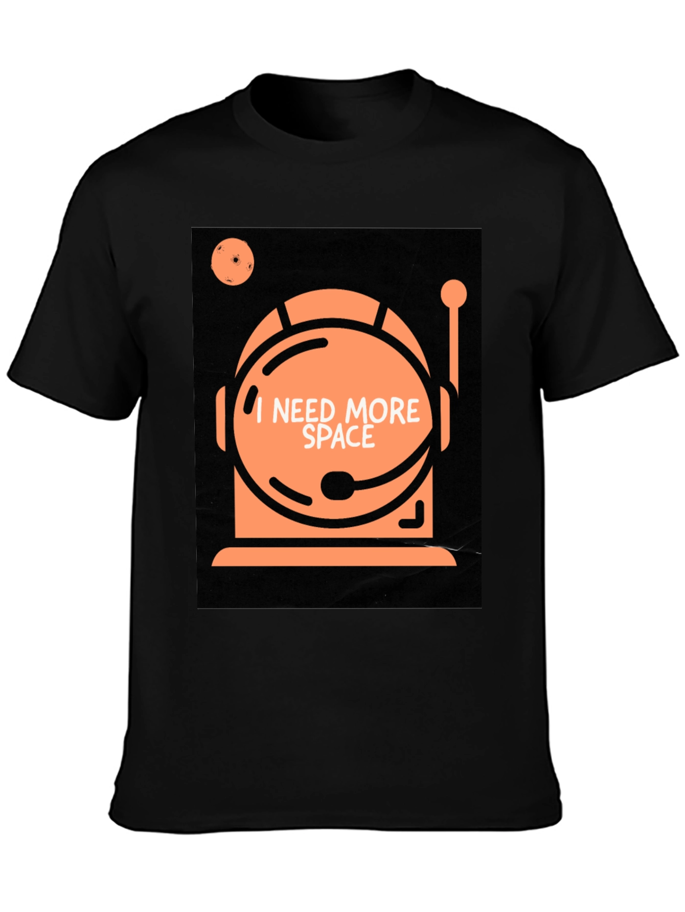 Black I Need More Space T-Shirt - Astronaut Graphic Tee view 3