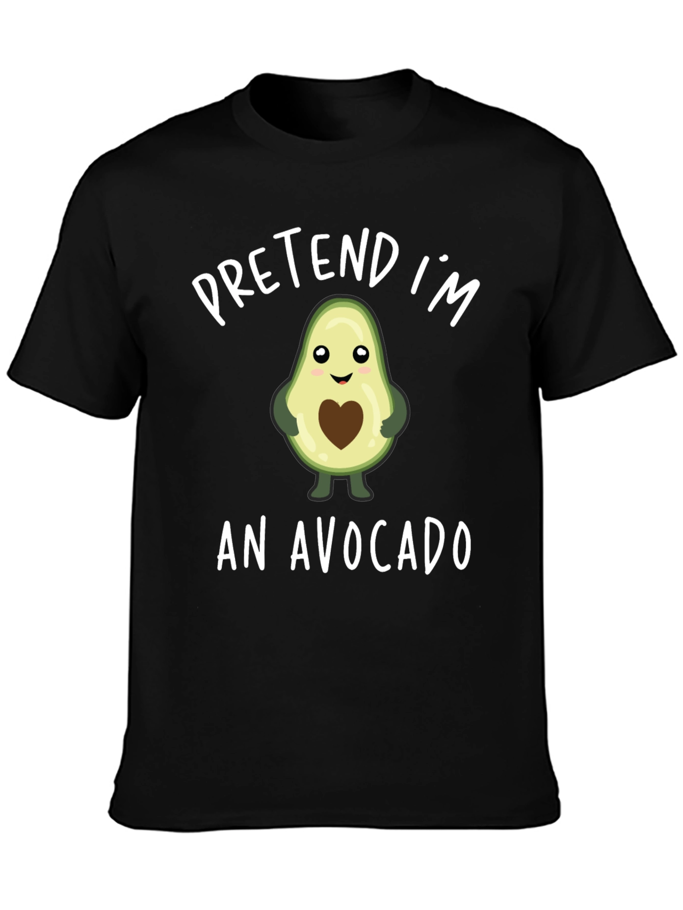 Black Pretend I'm an Avocado Funny Graphic T-Shirt view 3