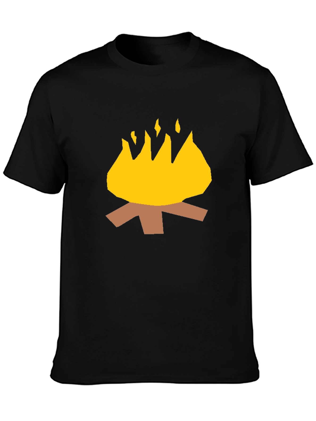 Black Campfire Graphic Tee - Black Cotton Casual Shirt view 3