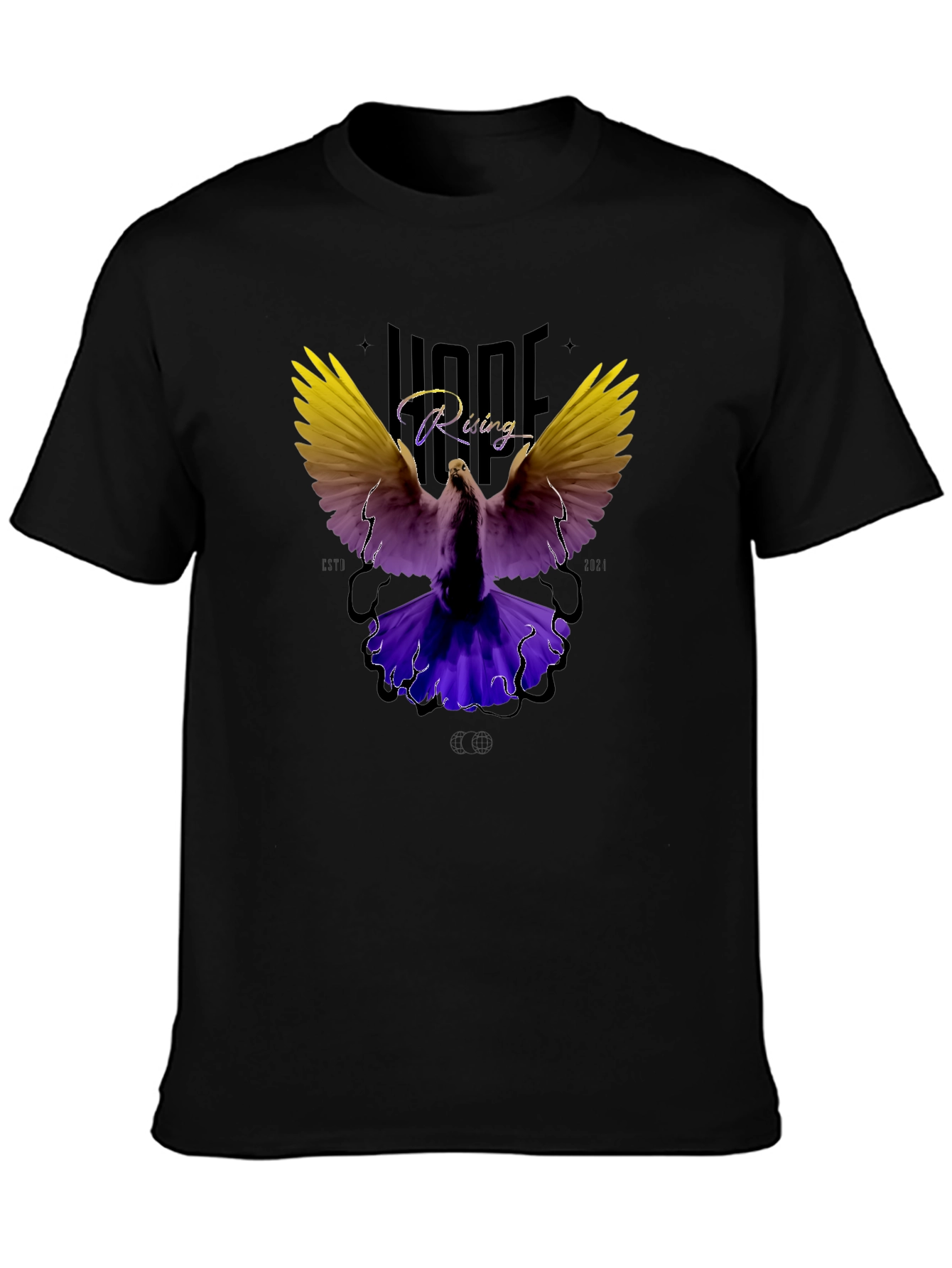 Black Hope Rising Graphic Tee - Dove Design view 3